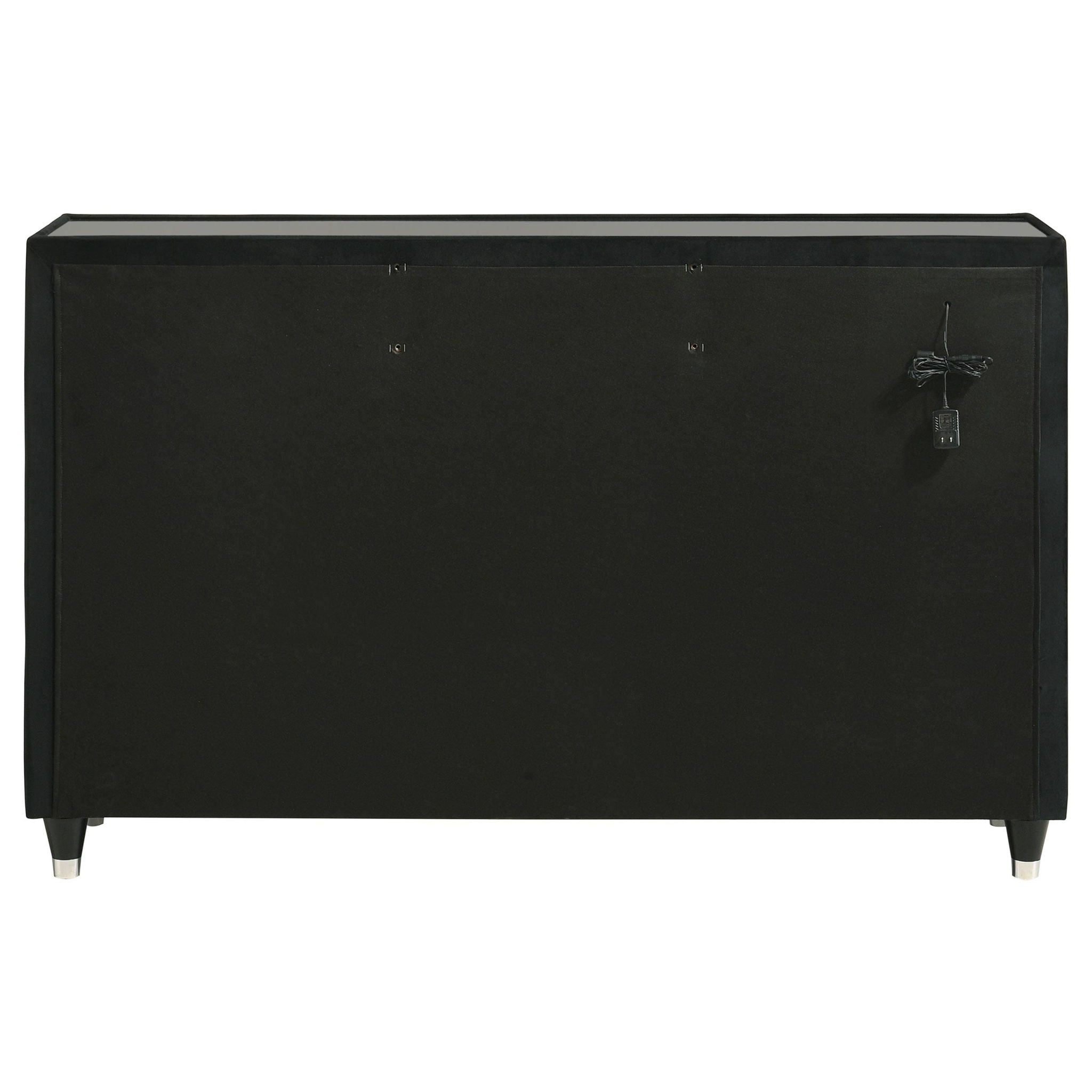 Lorient 8-drawer LED Bedroom Dresser Cabinet Black