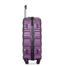 Expandable 3 Piece Luggage Sets Pc Lightweight & Durable Suitcase With Two Hooks, Spinner Wheels, Tsa Lock, (21/25/29) - Dark Purple
