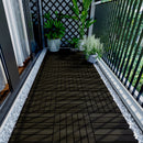 Acacia Hardwood Interlocking Deck Tiles, Striped Pattern