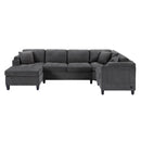 U Shaped Sectional Sofa, Corner Living Room Couch With Built In Cup Holders, Storage, USB Ports