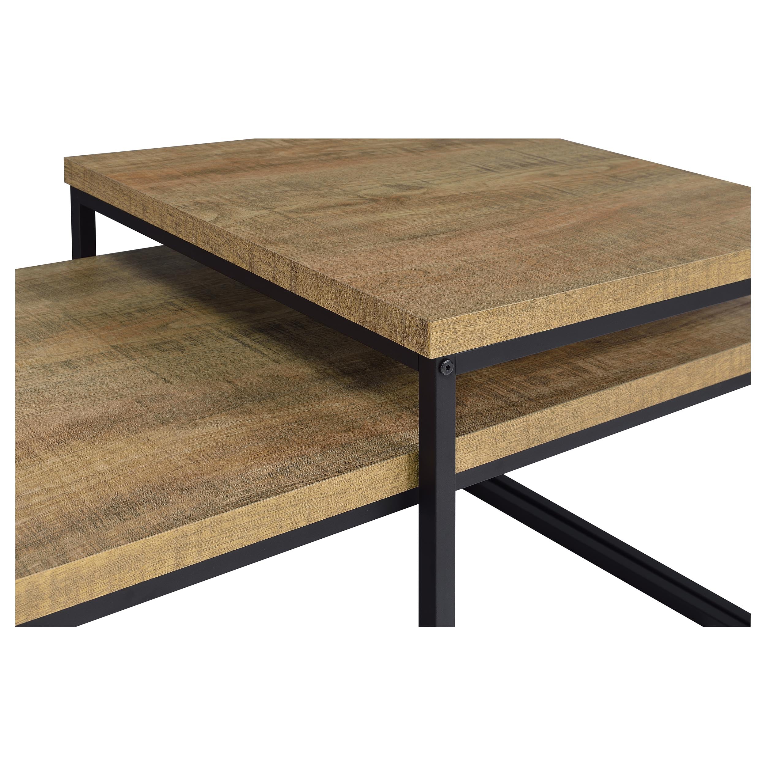 Straden 3-piece Engineered Wood Coffee Table Set Mango and Black — view 11
