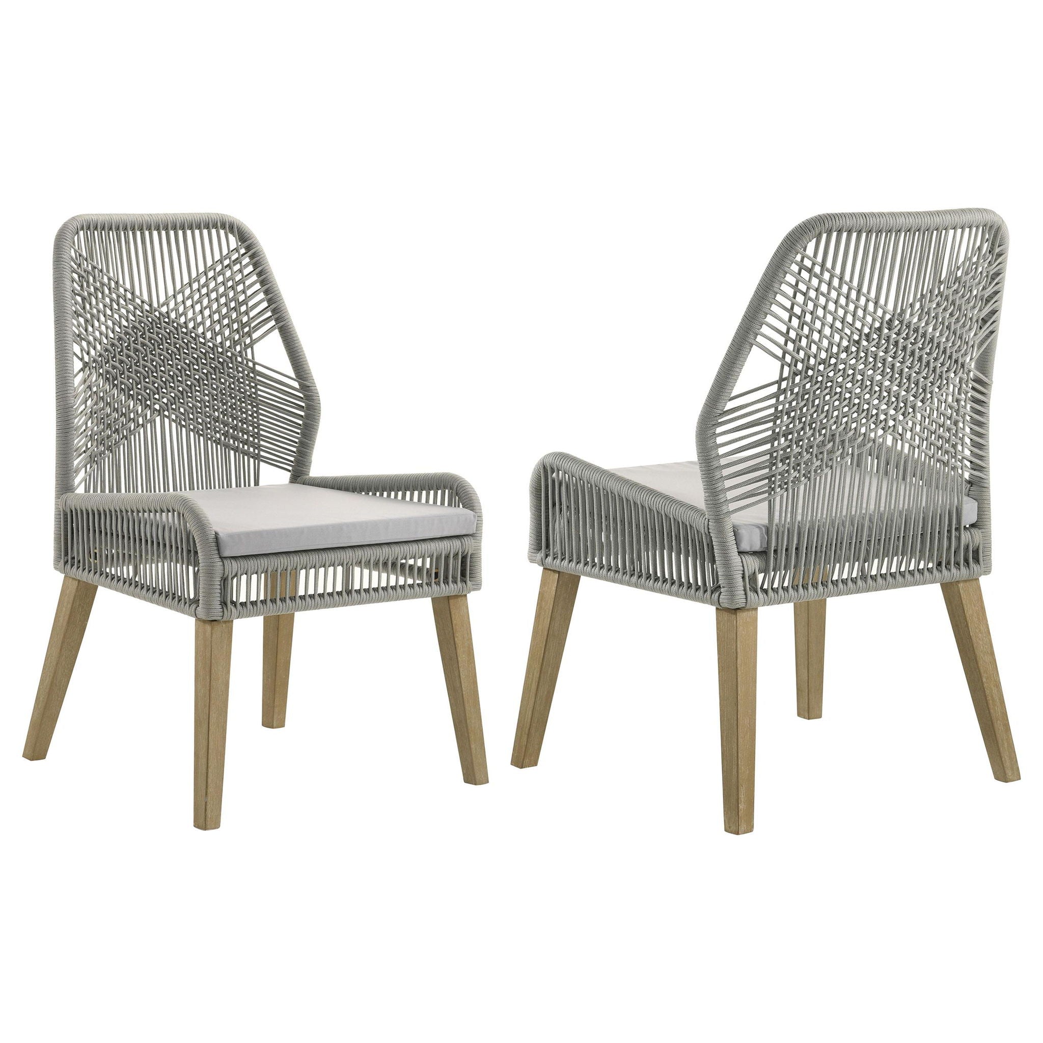 Nakia Woven Rope Dining Side Chairs Grey (Set of 2) - Atlantic Fine Furniture Melbourne FL
