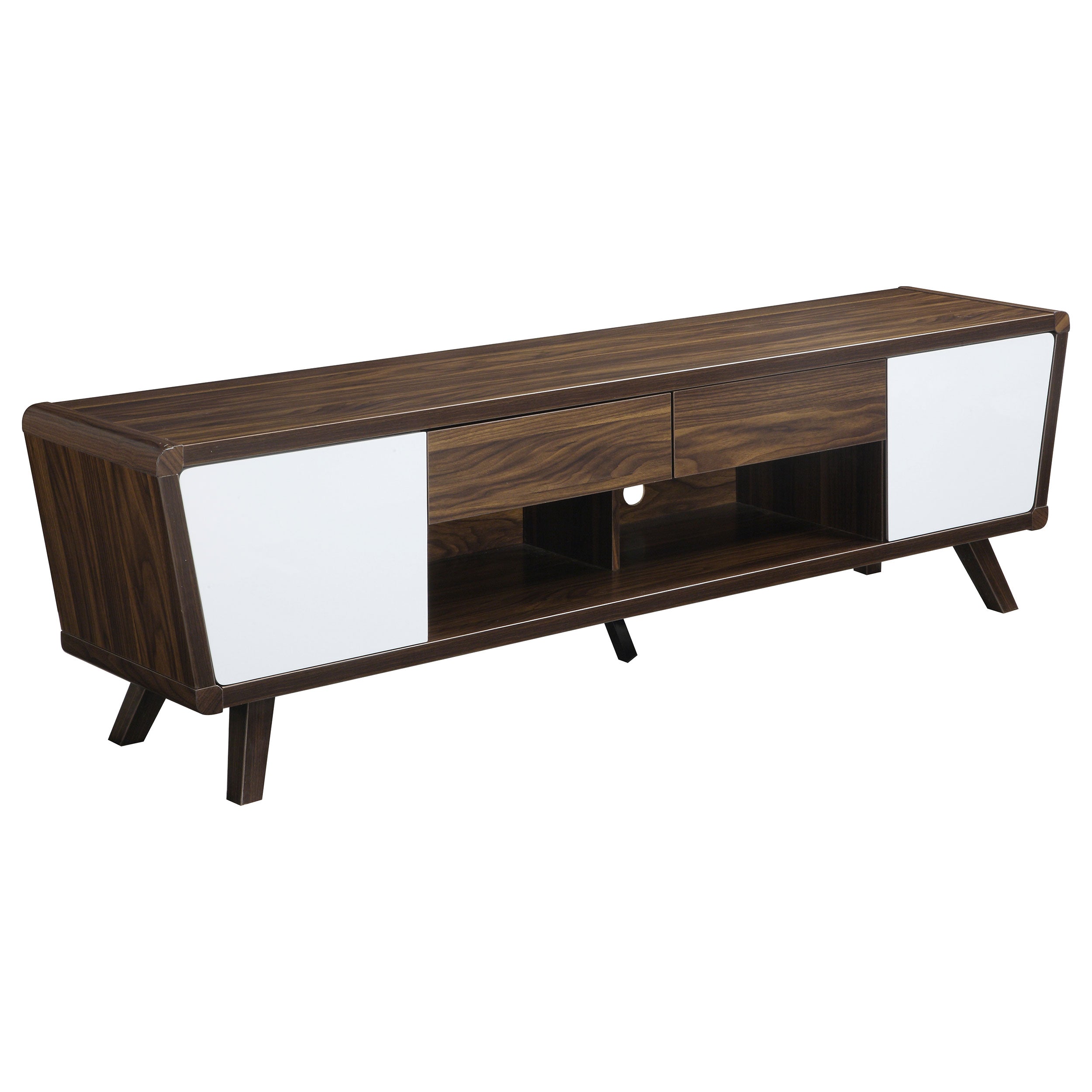 Alvin 2-door Engineered Wood 74-inch TV Stand Dark Walnut — view 1