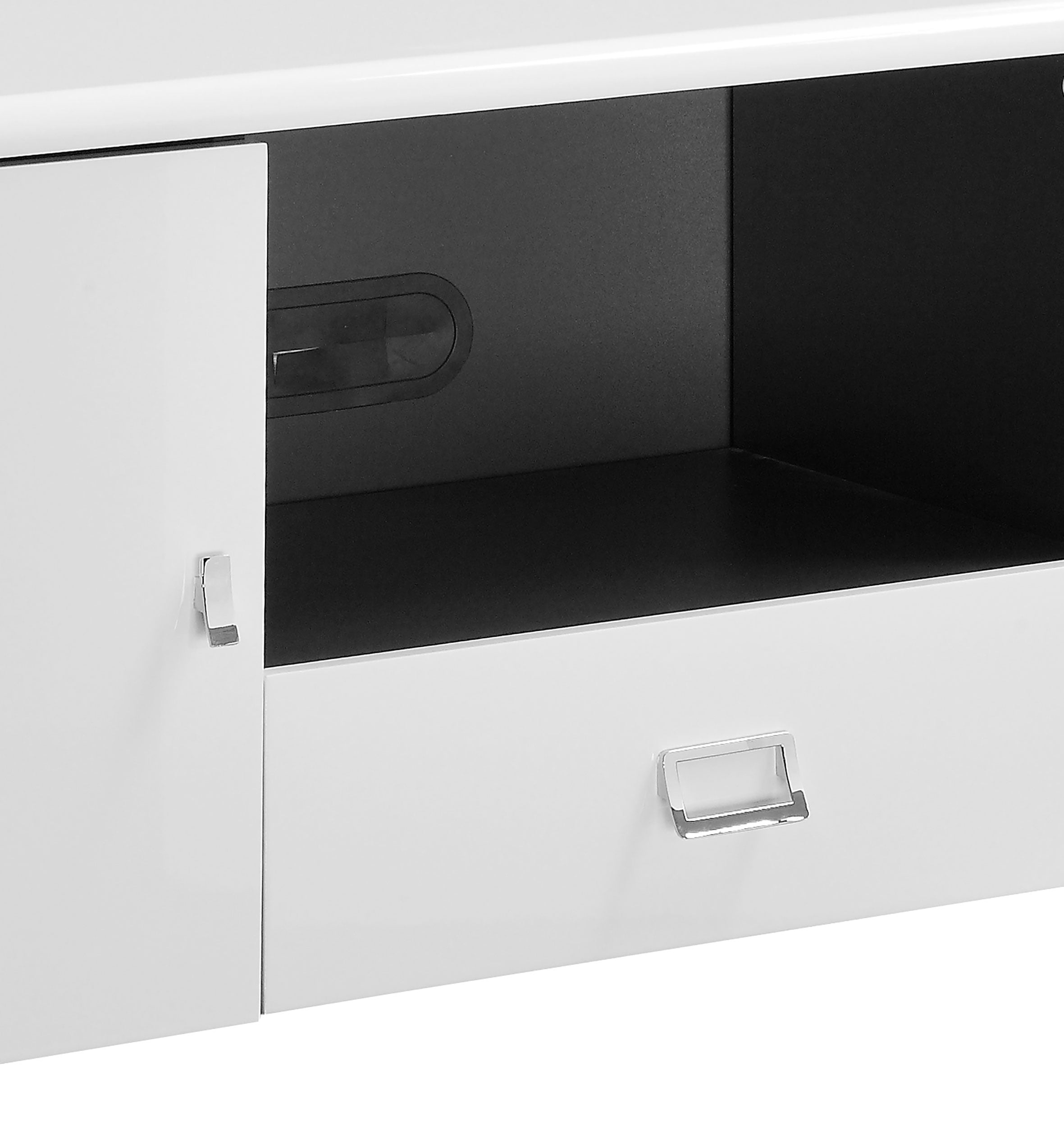 Burkett 2-door Engineered Wood 71-inch TV Stand White High Gloss — view 5