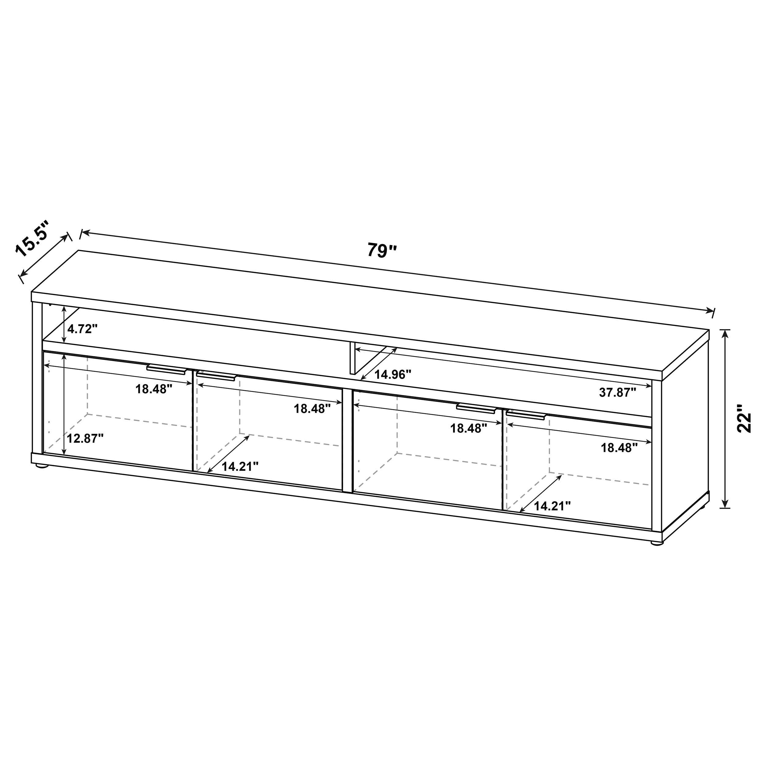 Tabby 79-inch 4-door Engineered Wood TV Stand Media Console Mango — view 11