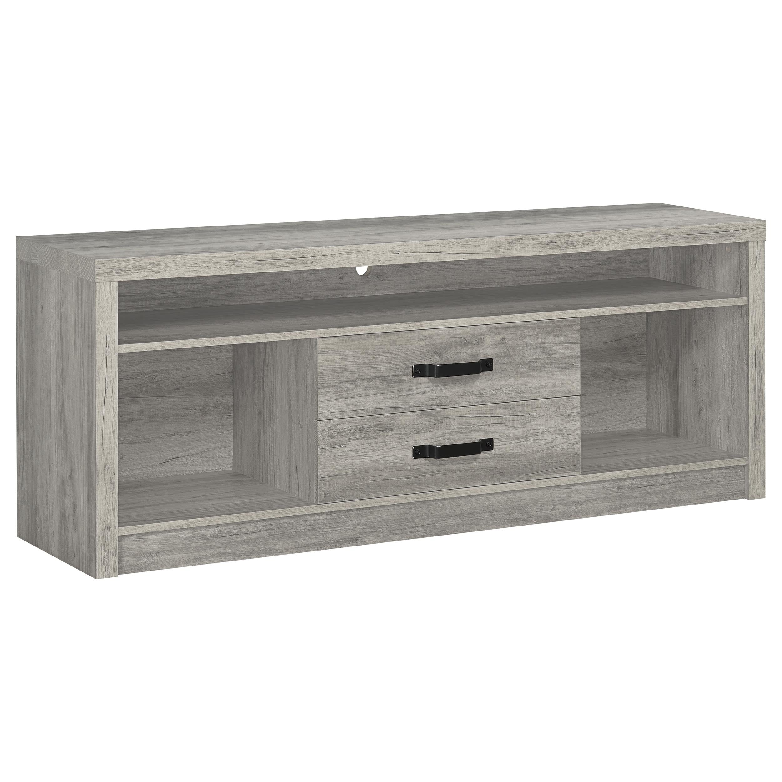 Burke 3-piece 59-inch TV Entertainment Center Grey Driftwood — view 3