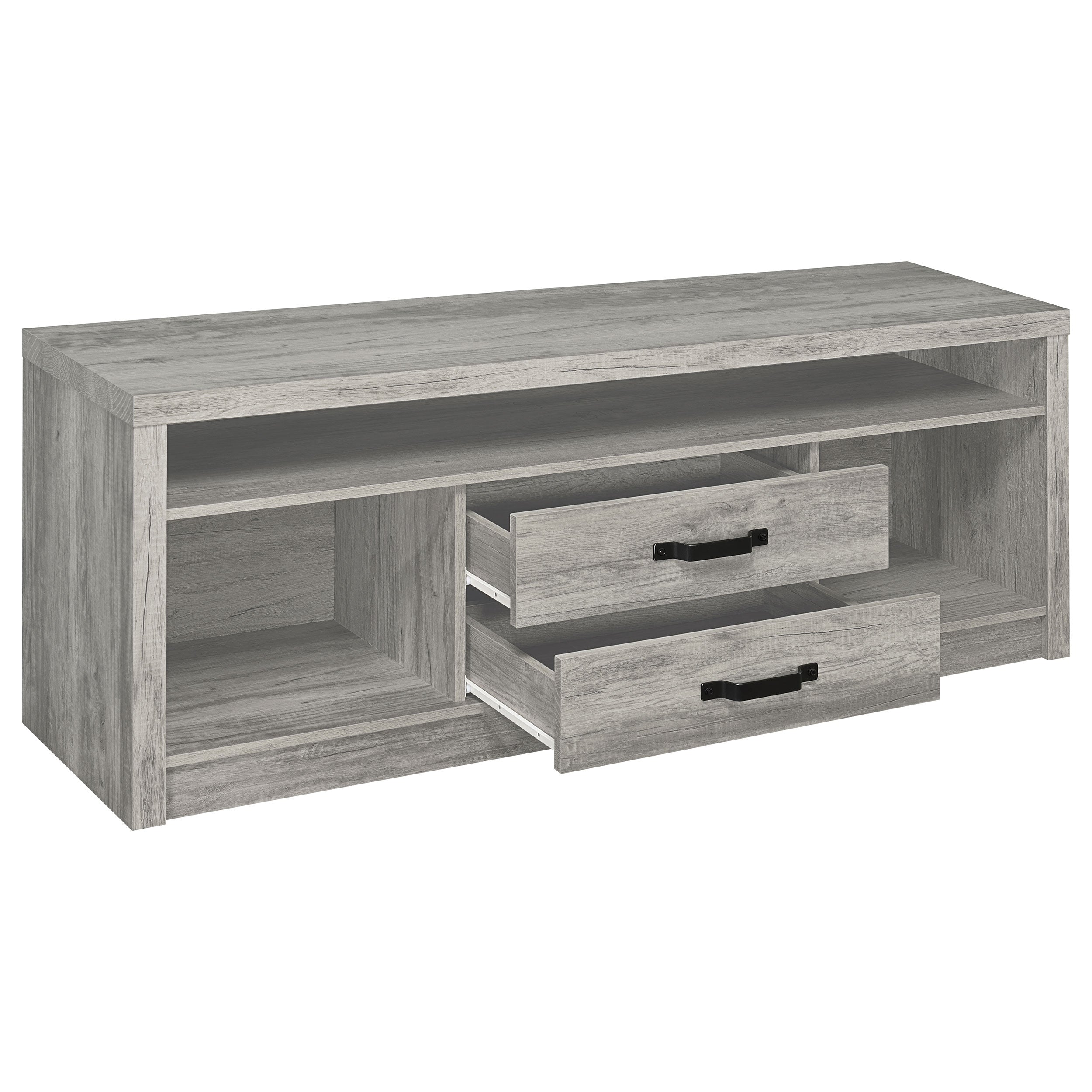 Burke 2-drawer Engineered Wood 59-inch TV Stand Grey Driftwood — view 3