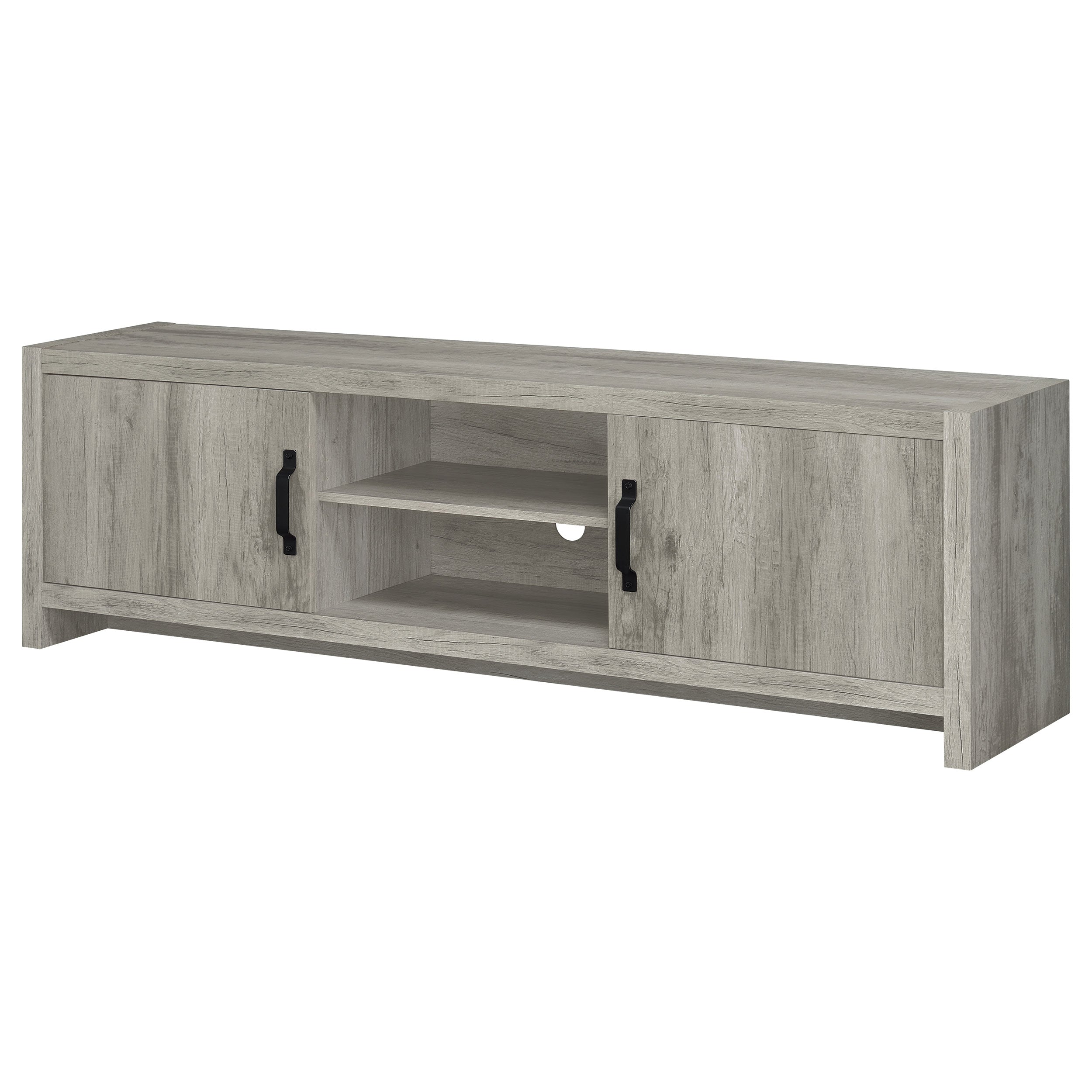 Burke 2-door Engineered Wood 71-inch TV Stand Grey Driftwood — view 5