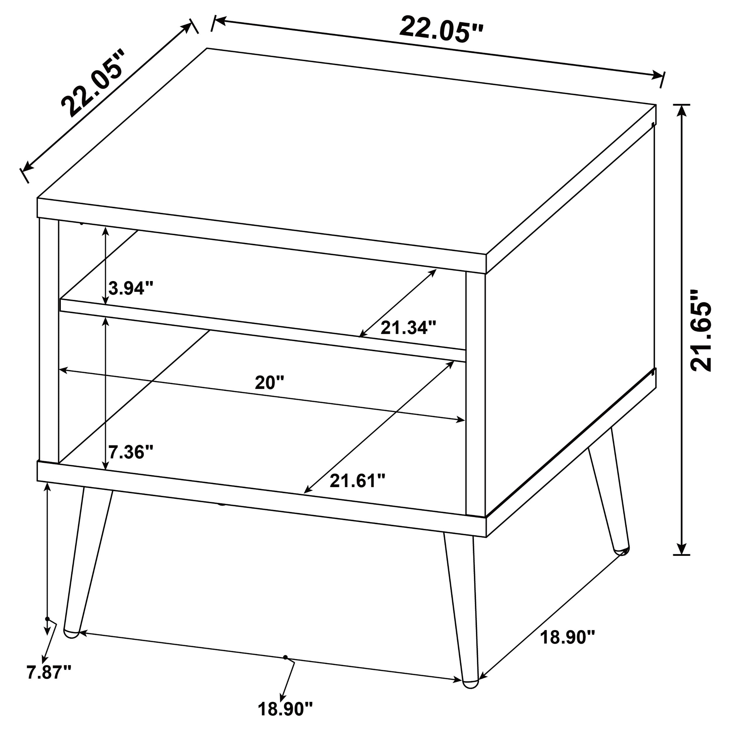 Welsh Square Engineered Wood Side End Table Distressed Pine — view 11