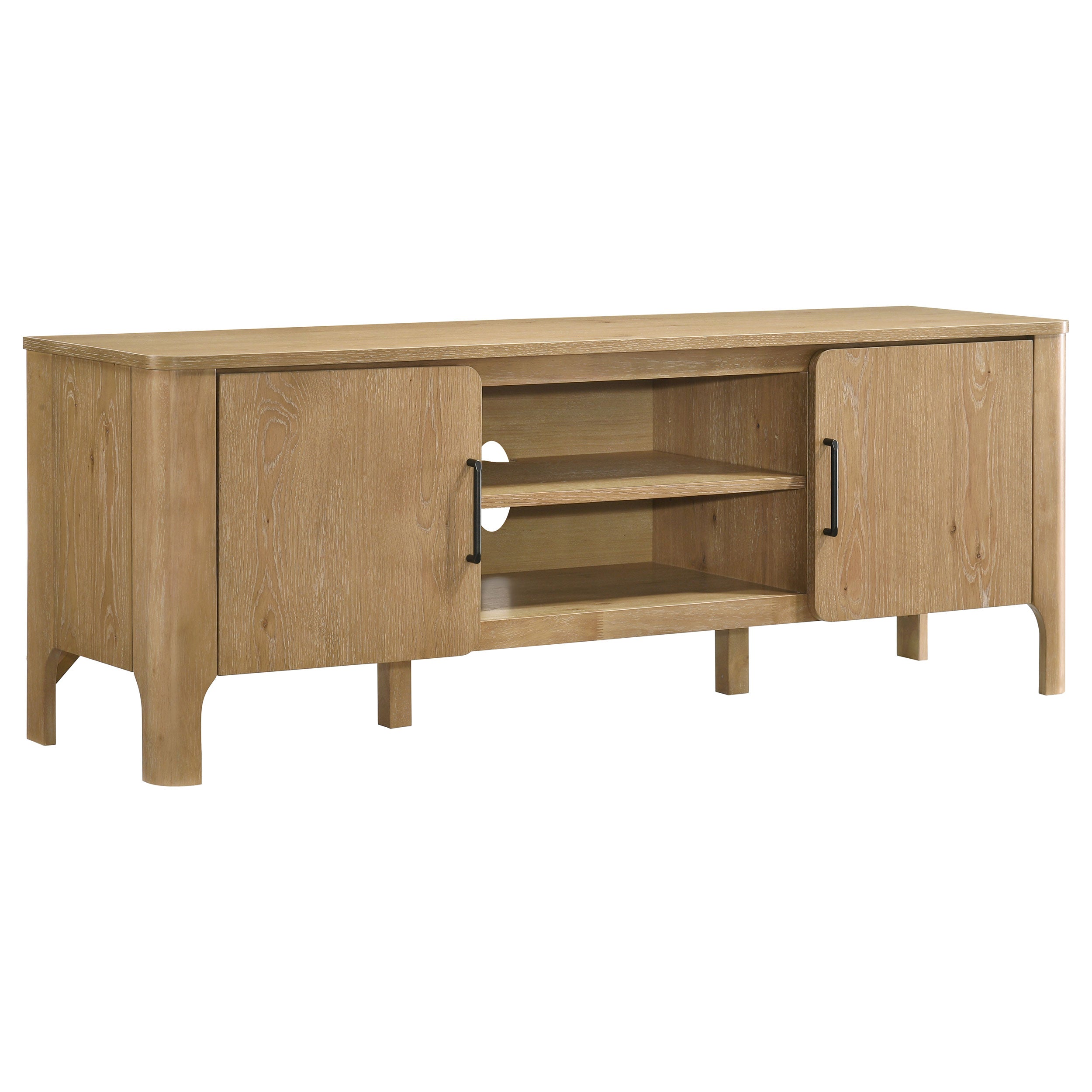 Rowe 65-inch 2-door Wood TV Stand Media Console Light Oak — view 1