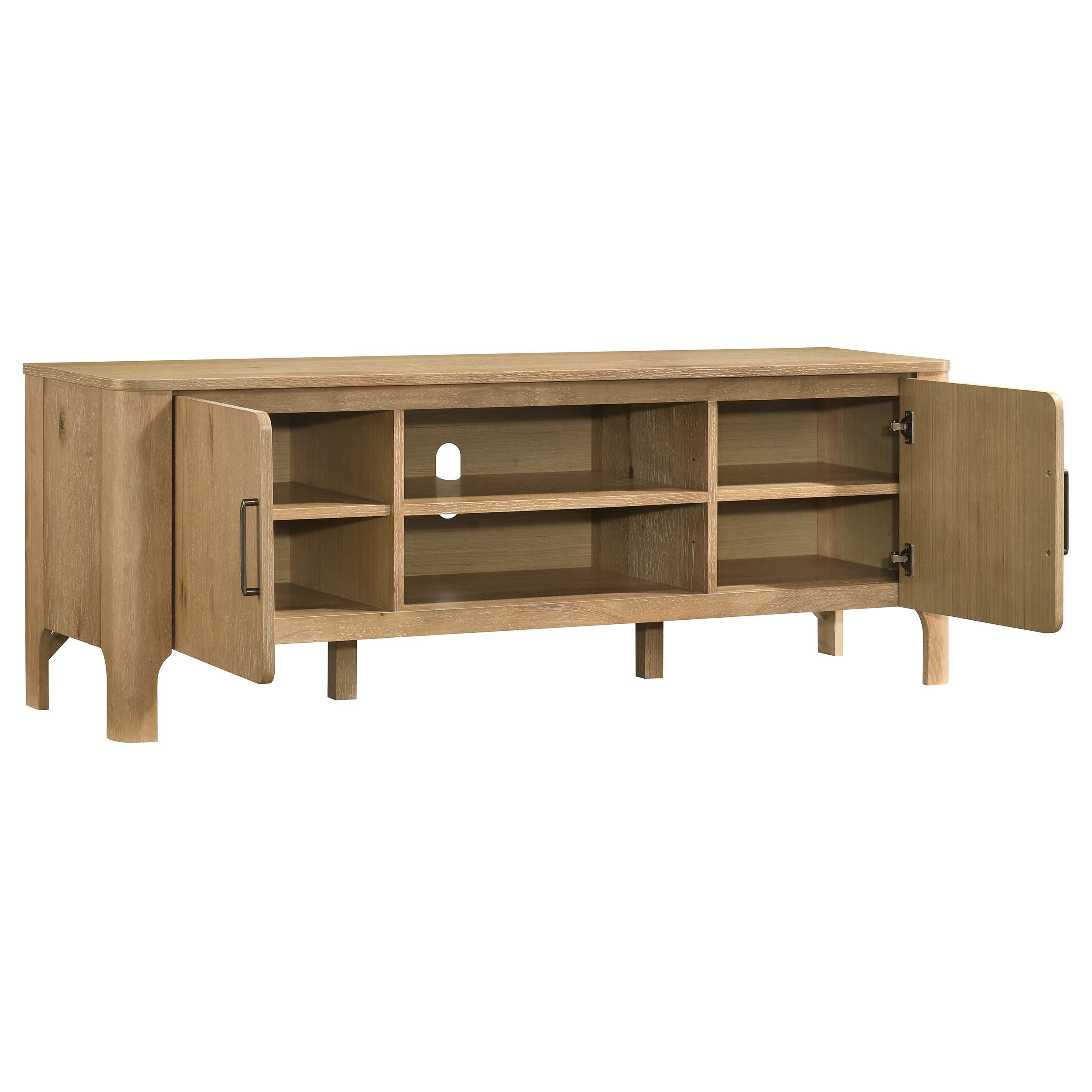 Rowe 65-inch 2-door Wood TV Stand Media Console Light Oak — view 3
