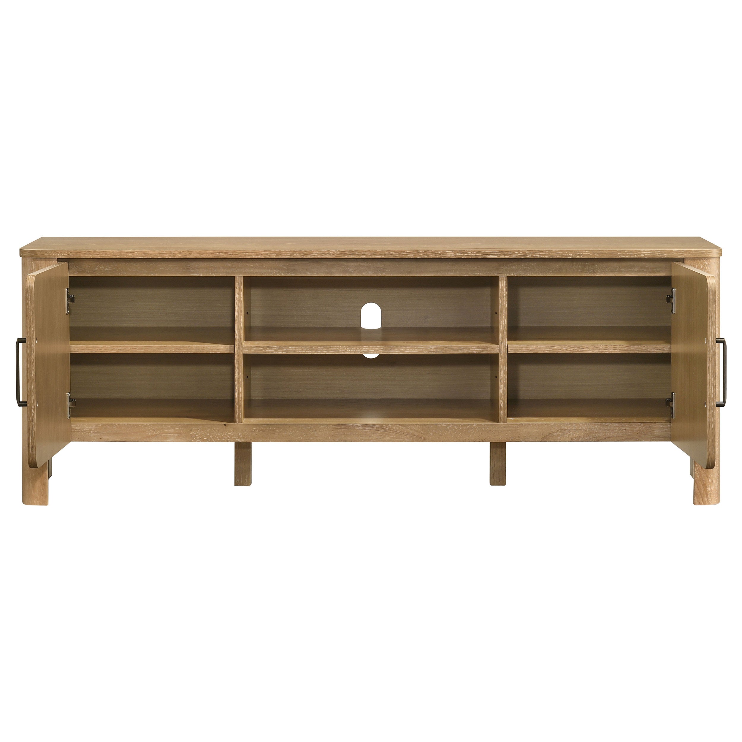 Rowe 65-inch 2-door Wood TV Stand Media Console Light Oak — view 5