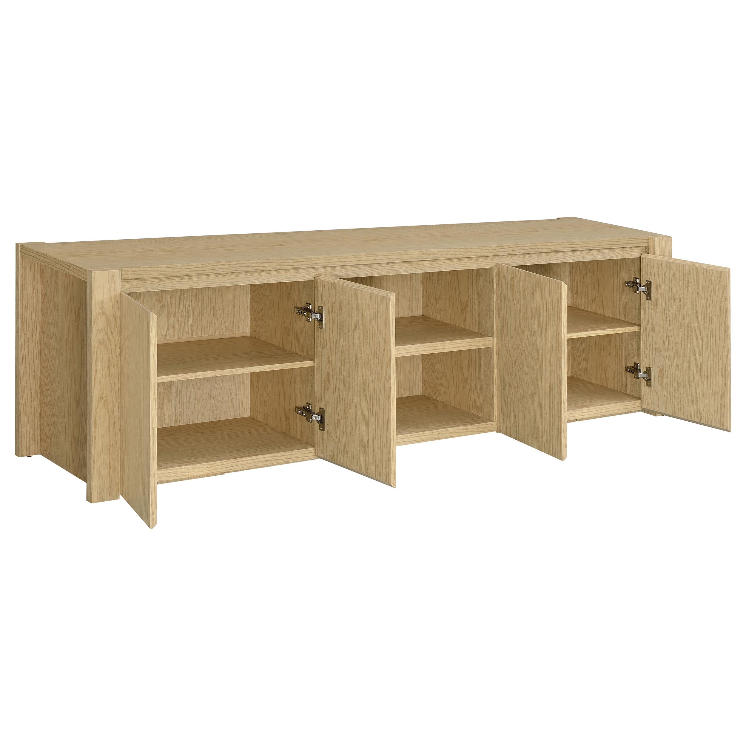 Laurelton 78-inch 4-door TV Stand Media Console Light Oak — view 3