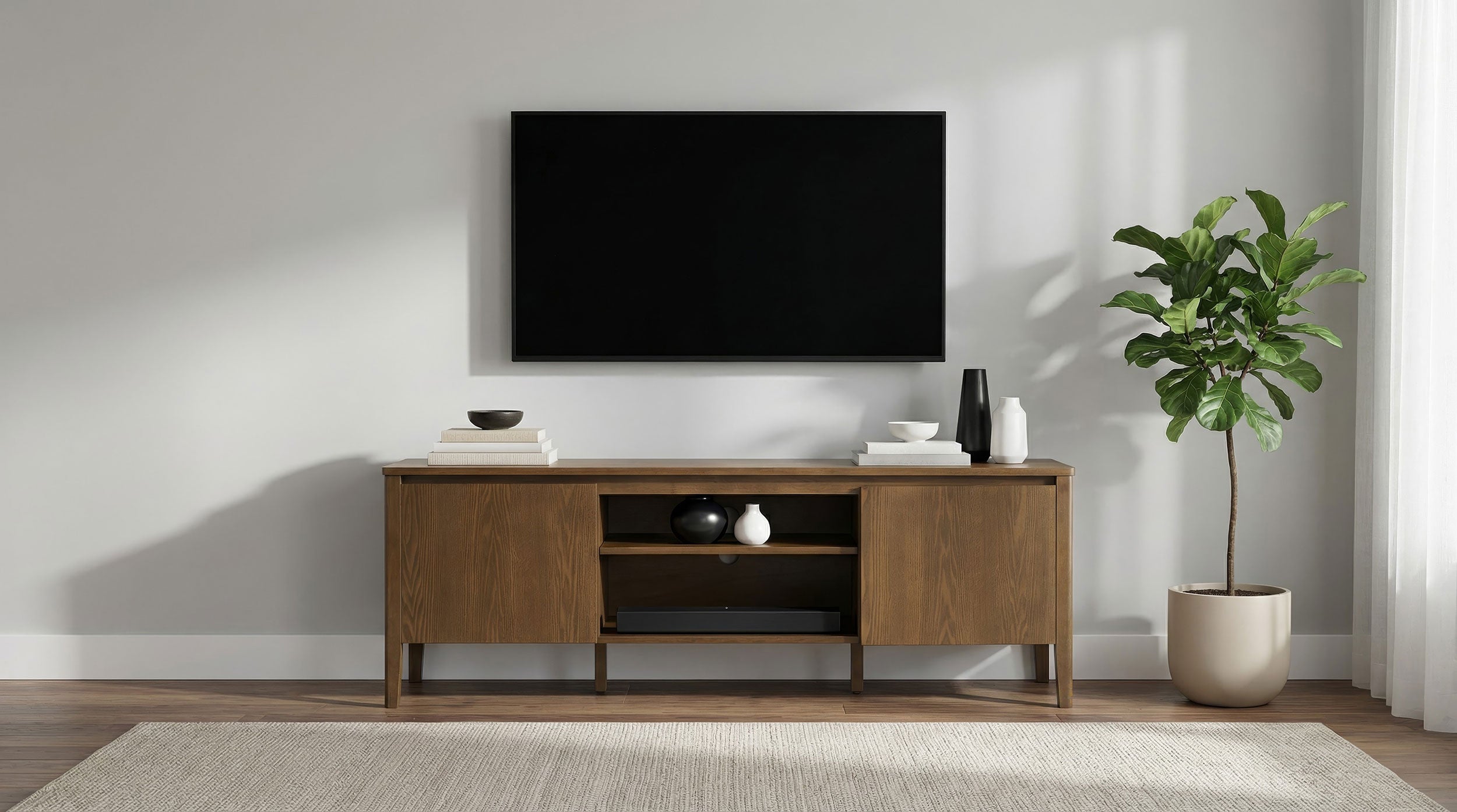 Thori 63-inch 2-door TV Stand Media Console Dark Brown — view 2