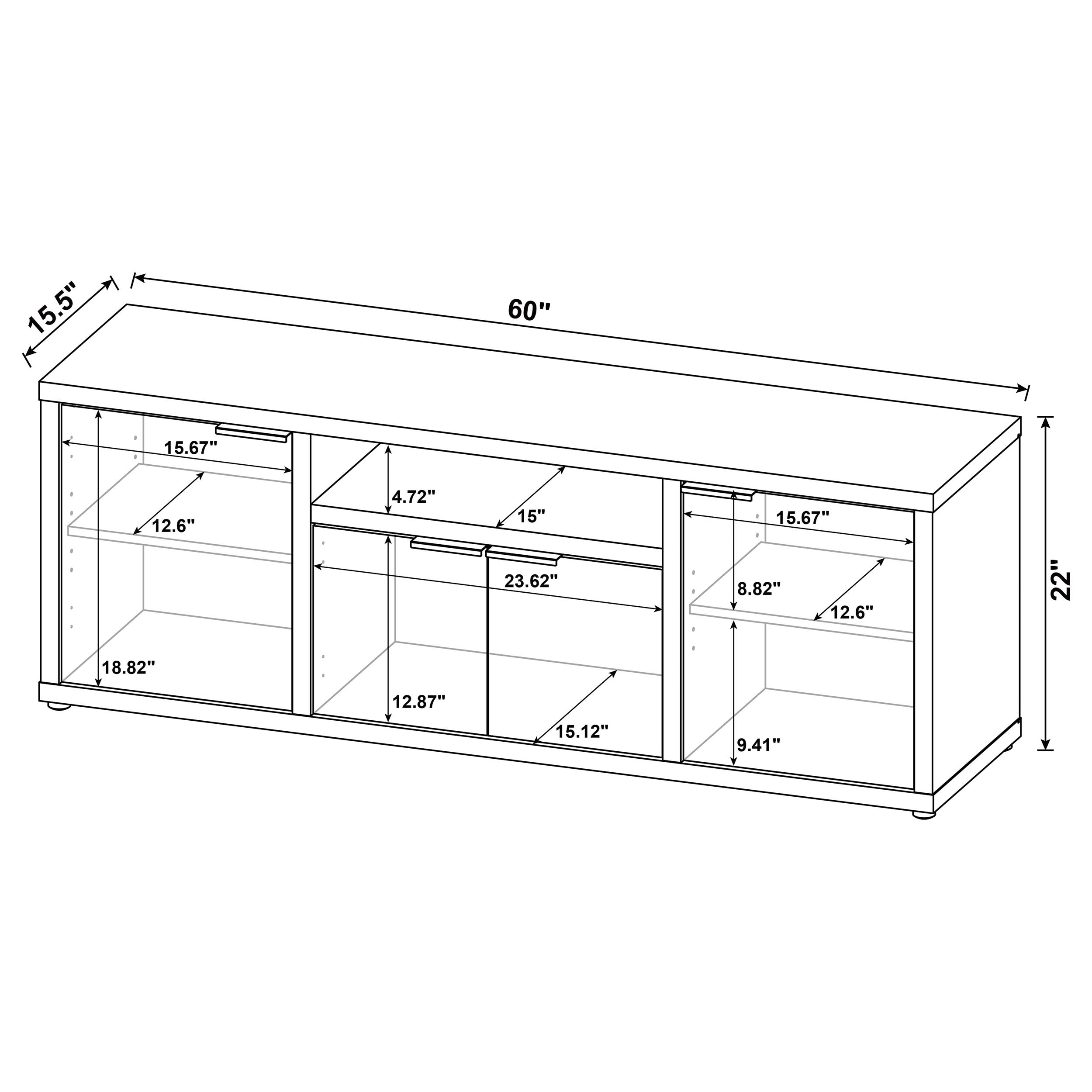 Tabby 3-piece 60-inch TV Entertainment Center Mango — view 18