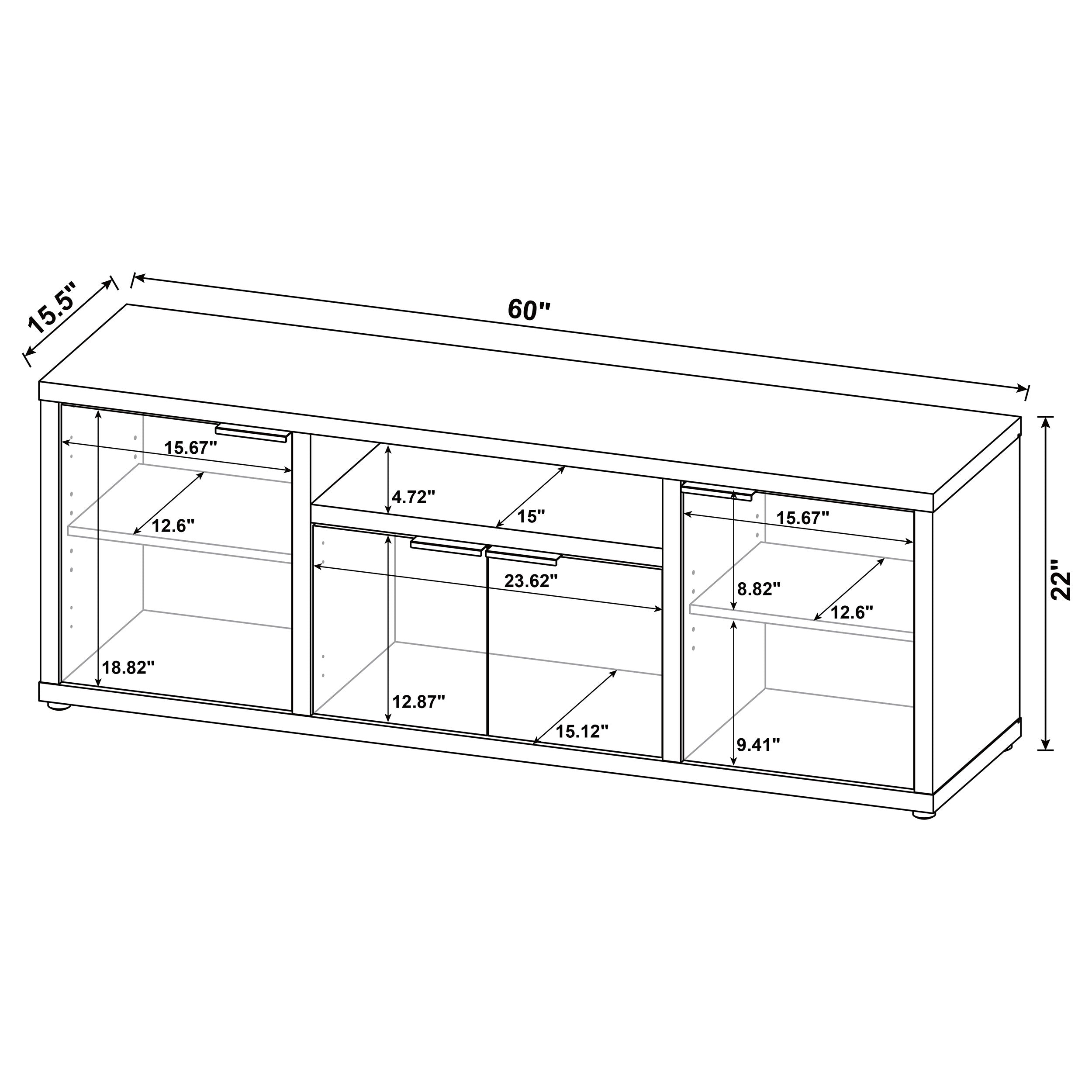 Tabby 4-door Engineered Wood 60-inch TV Stand Mango — view 12
