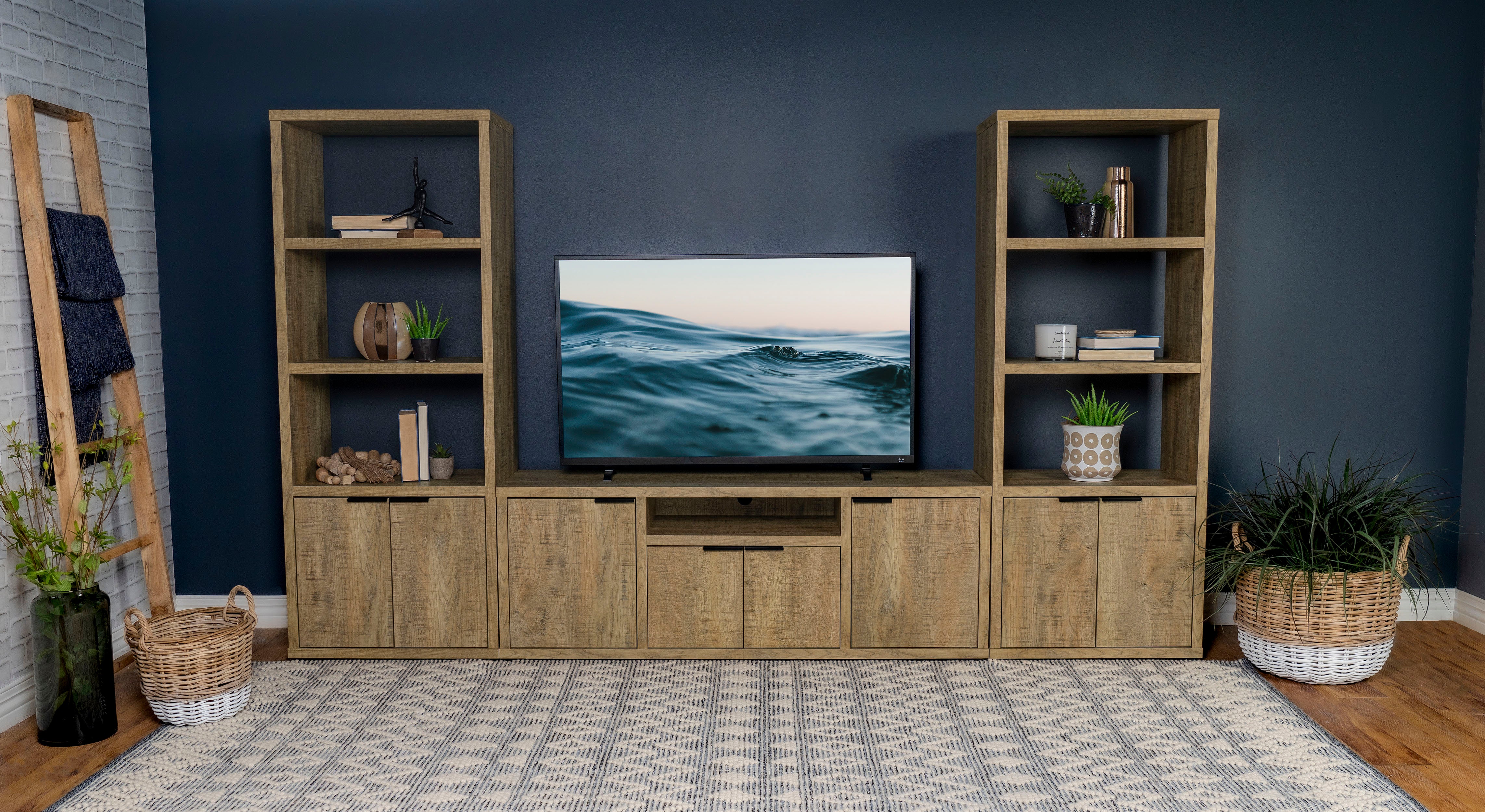 Tabby 3-shelf Engineered Wood Media Tower Mango — view 12