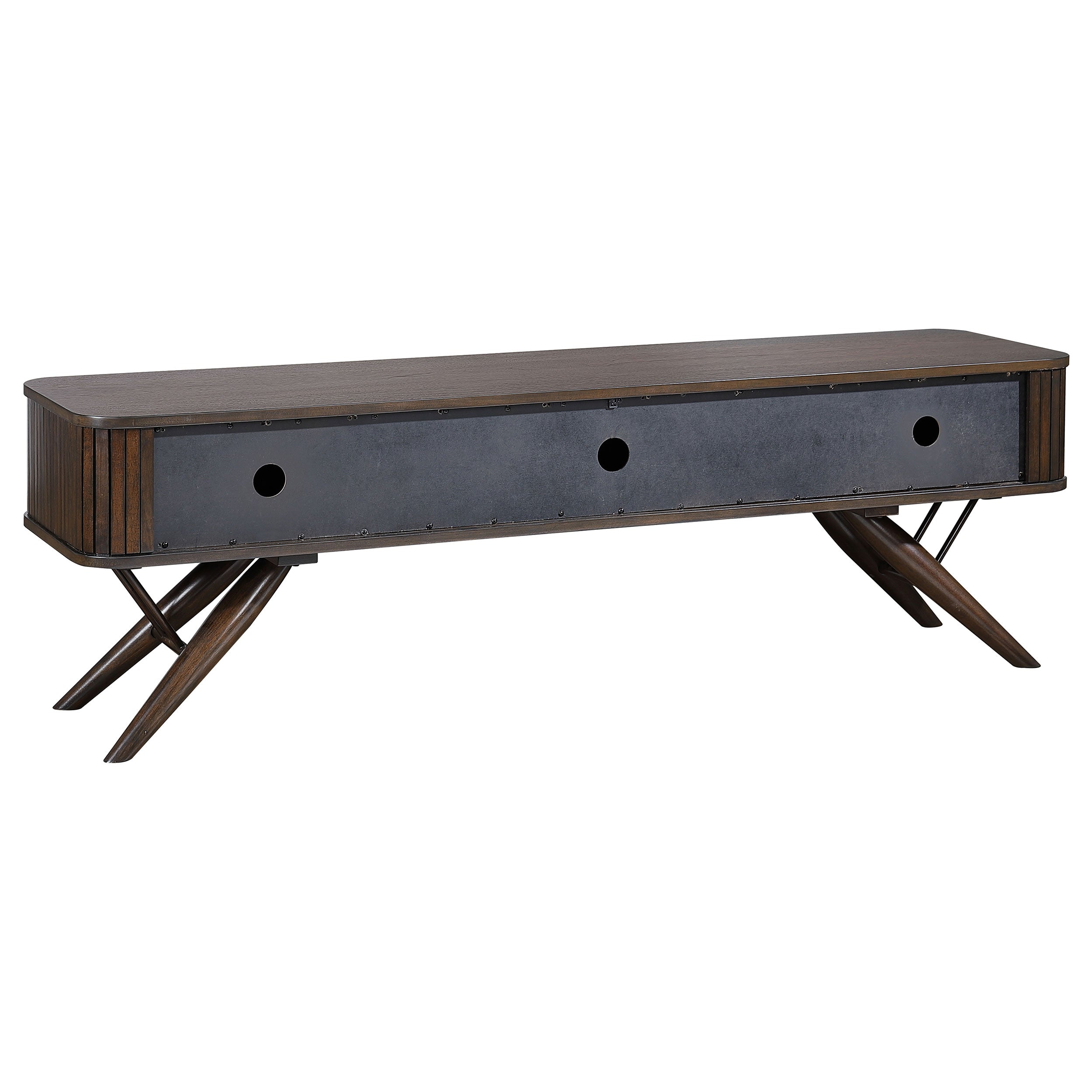Valna Wood 71-inch TV Stand with Sliding Doors Walnut — view 6