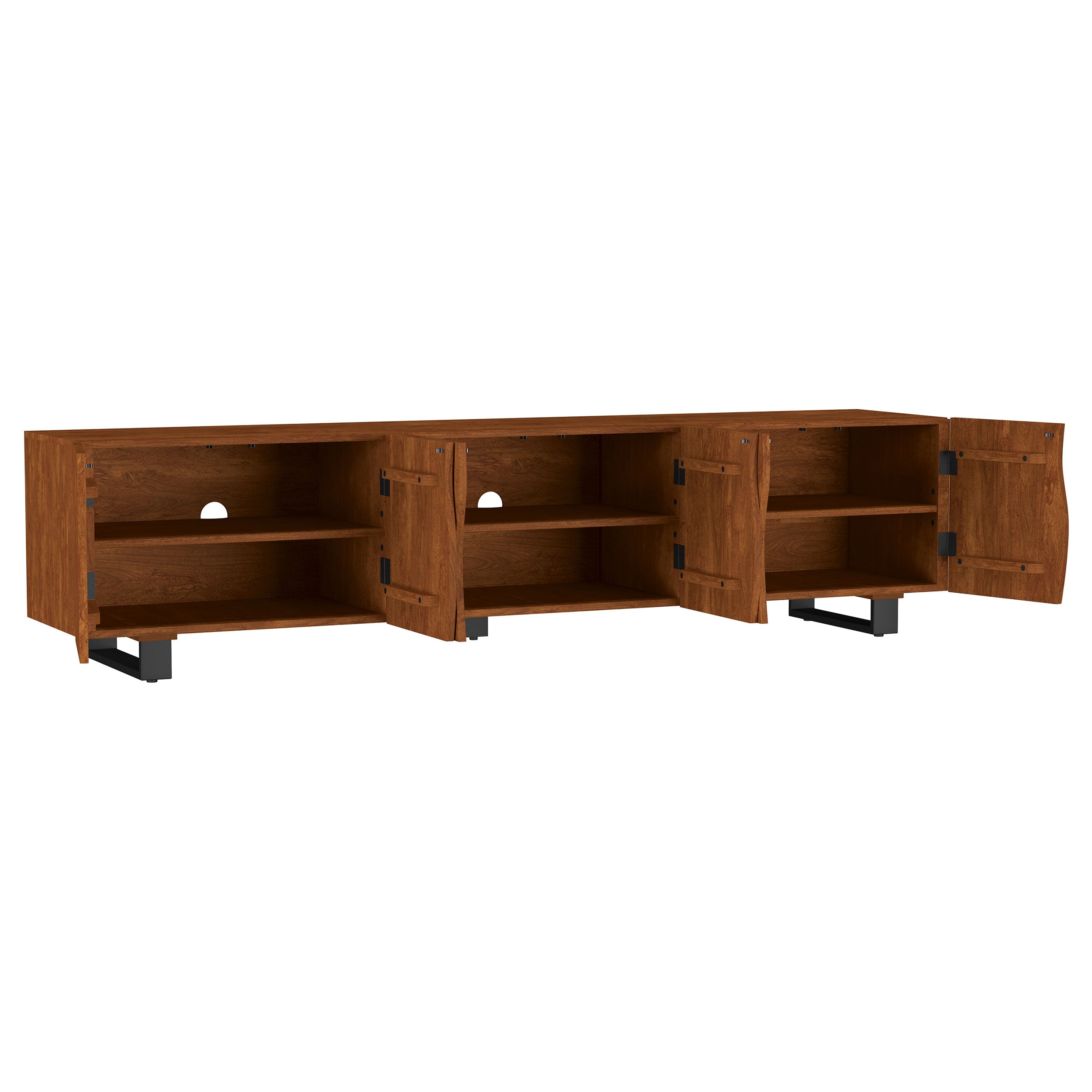 Trask 86-inch Wood TV Stand Media Console Mango Brown — view 3