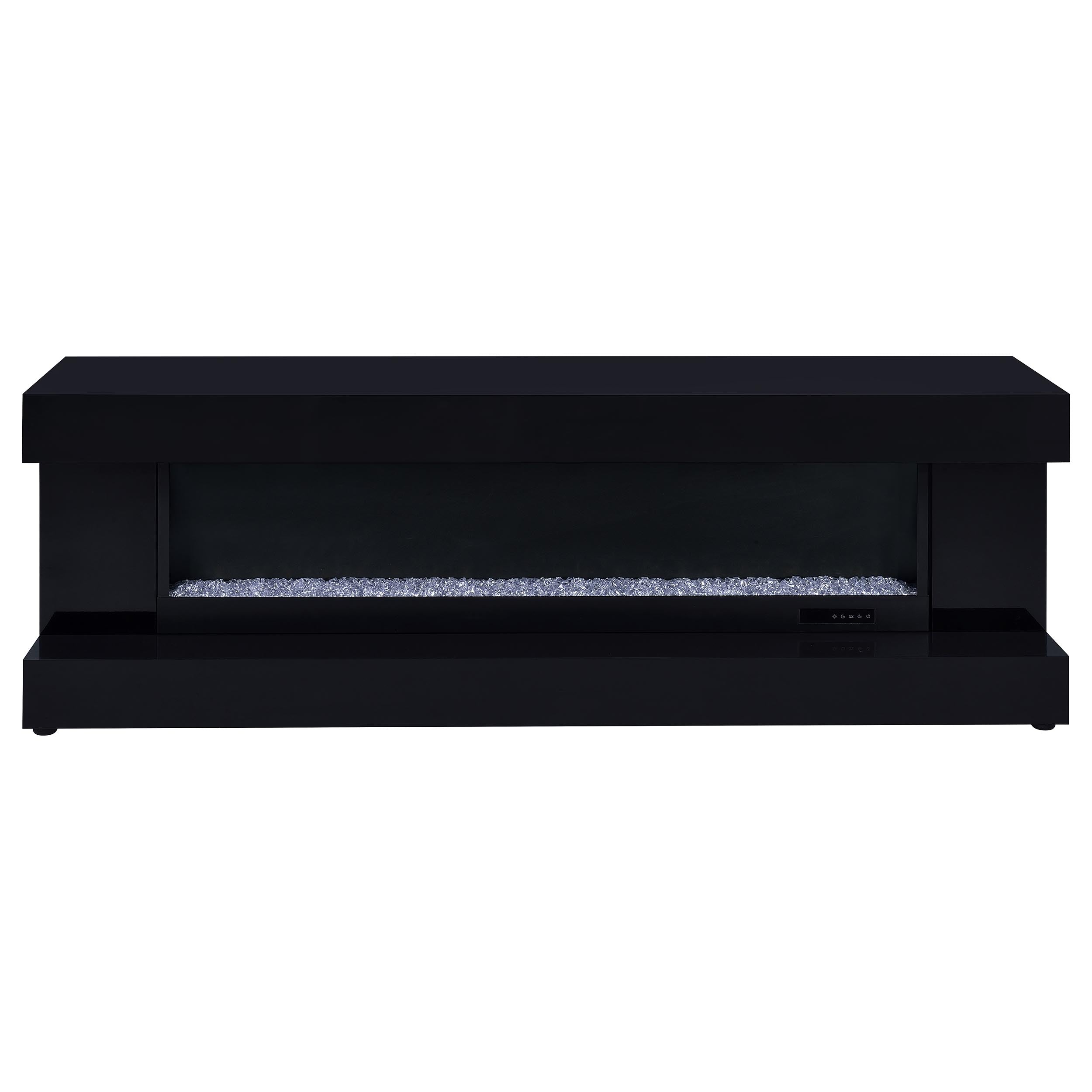 Mallory TV Stand Fireplace Console Bluetooth Speaker Black High Gloss — view 3