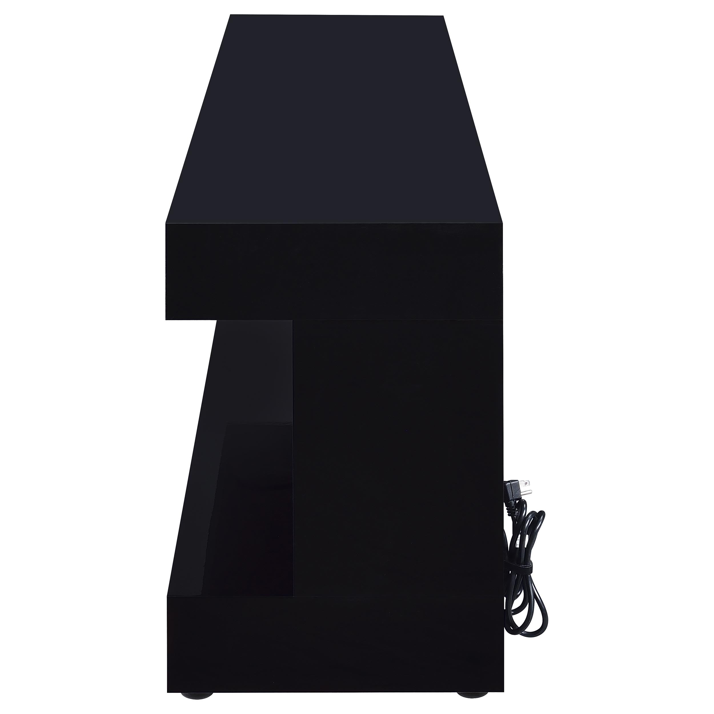 Mallory TV Stand Fireplace Console Bluetooth Speaker Black High Gloss — view 5