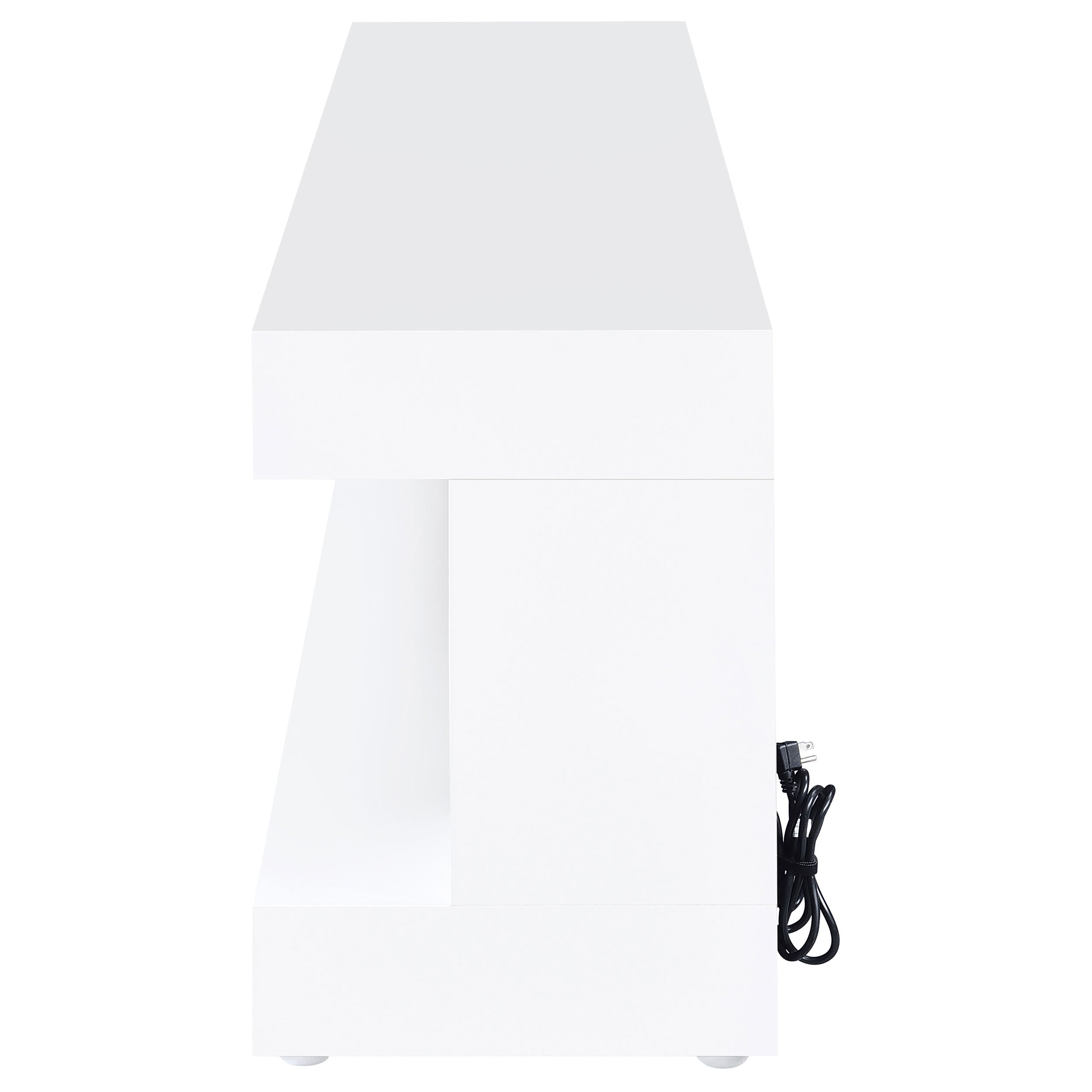 Mallory TV Stand Fireplace Console Bluetooth Speaker White High Gloss — view 5