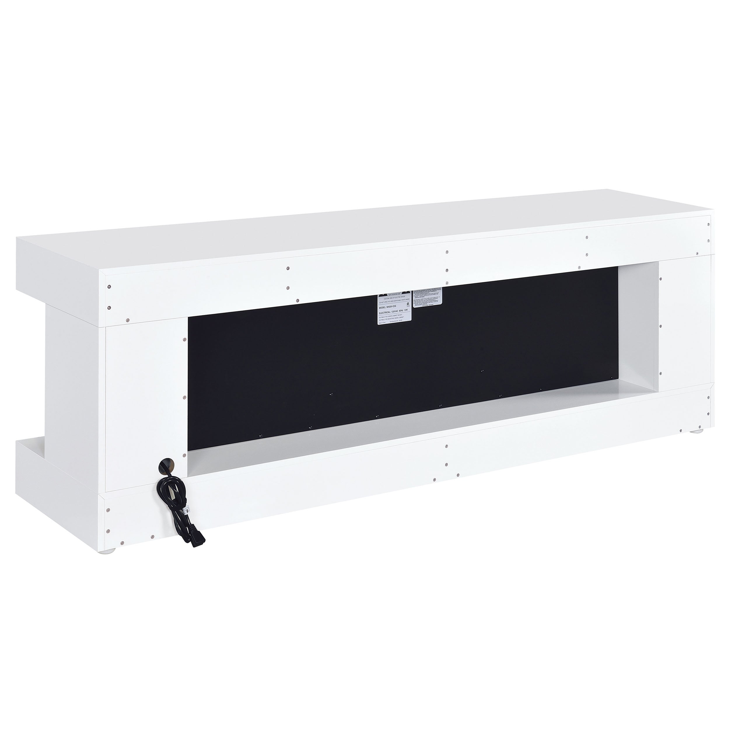 Mallory TV Stand Fireplace Console Bluetooth Speaker White High Gloss — view 6