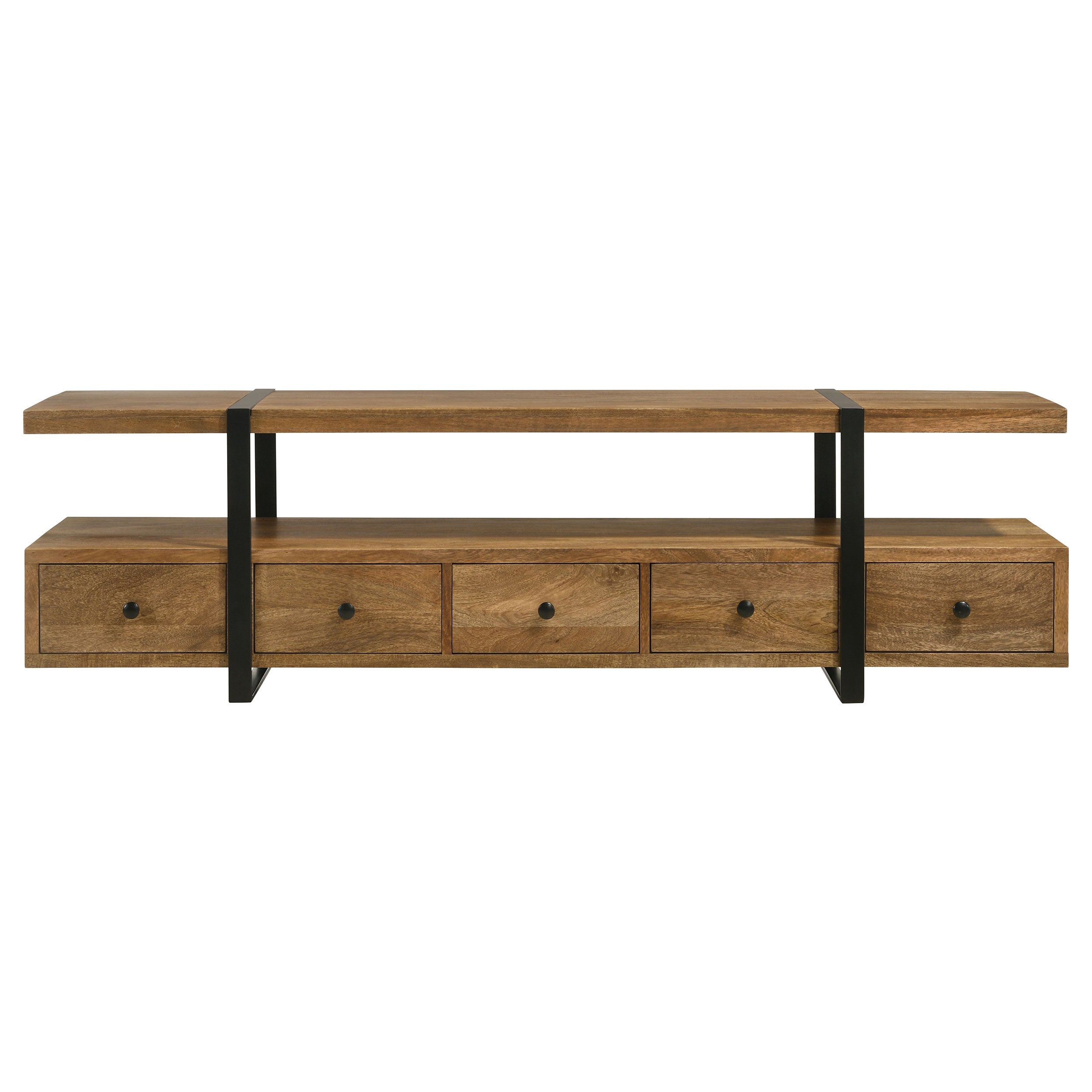 Otto 5-drawer Mango Wood 70-inch TV Stand Media Console Brown — view 4