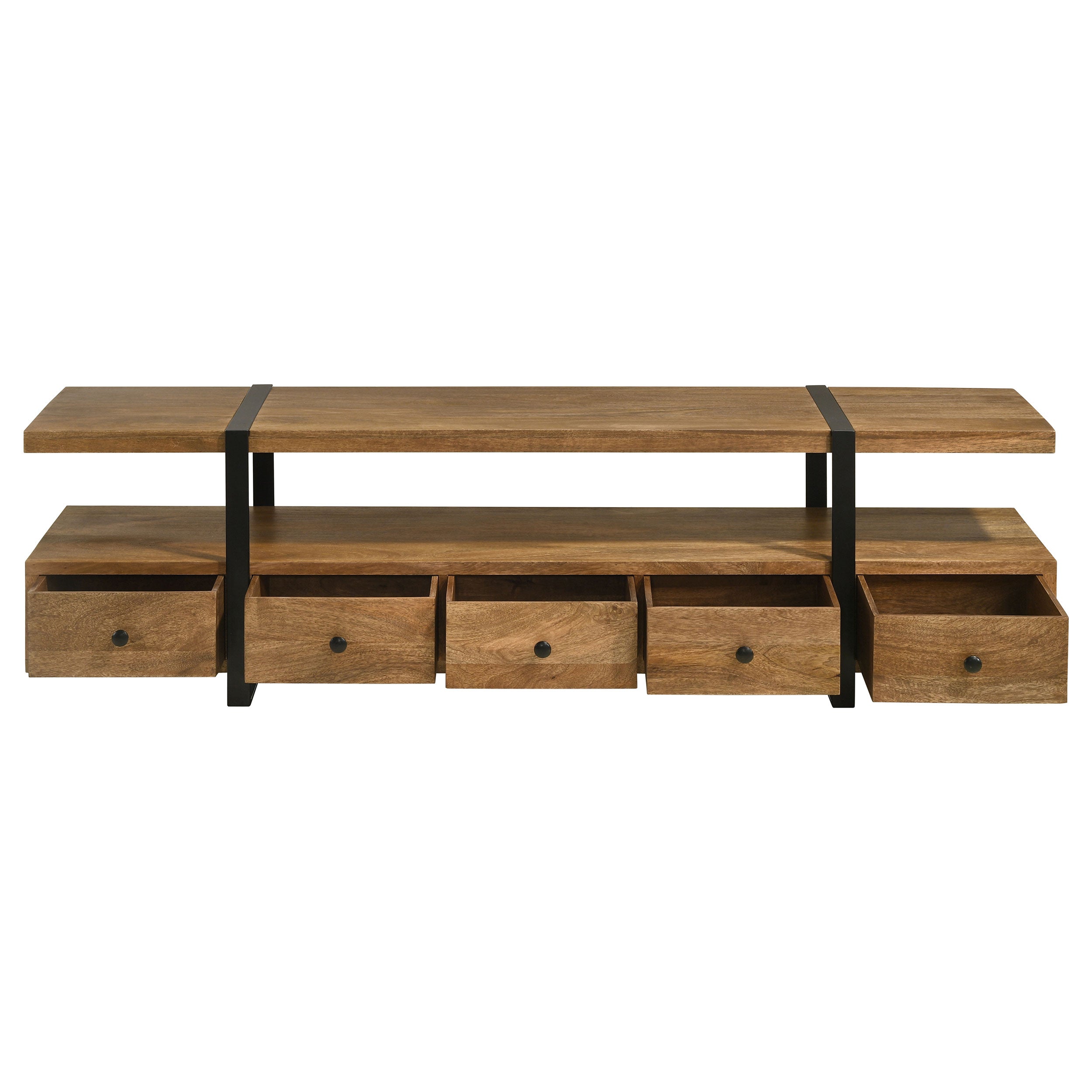 Otto 5-drawer Mango Wood 70-inch TV Stand Media Console Brown — view 5
