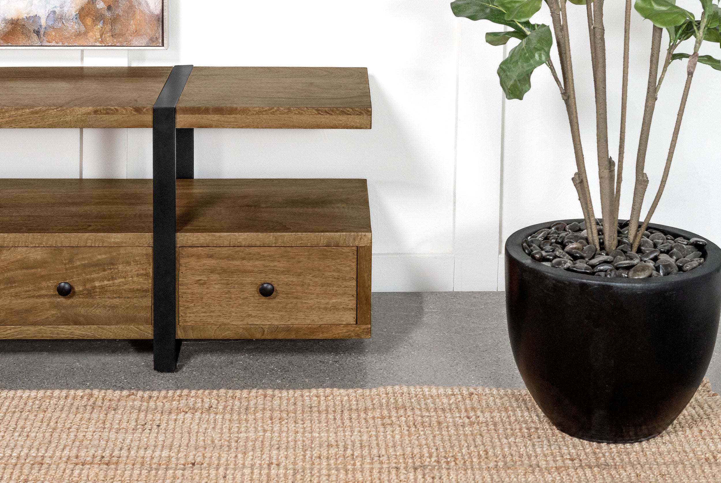 Otto 5-drawer Mango Wood 70-inch TV Stand Media Console Brown — view 13