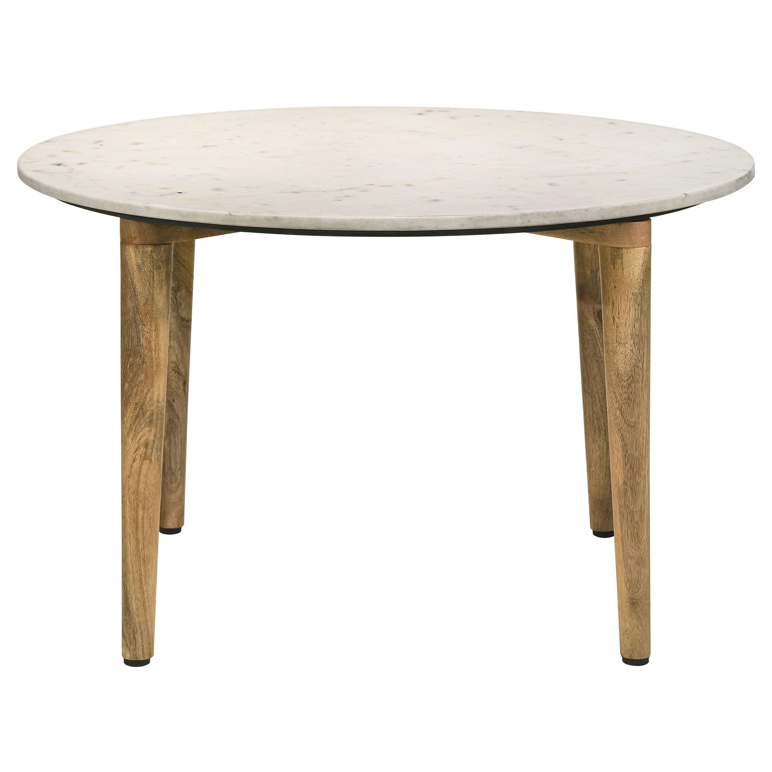 Aldis Round Marble Top Coffee Table White and Natural — view 3