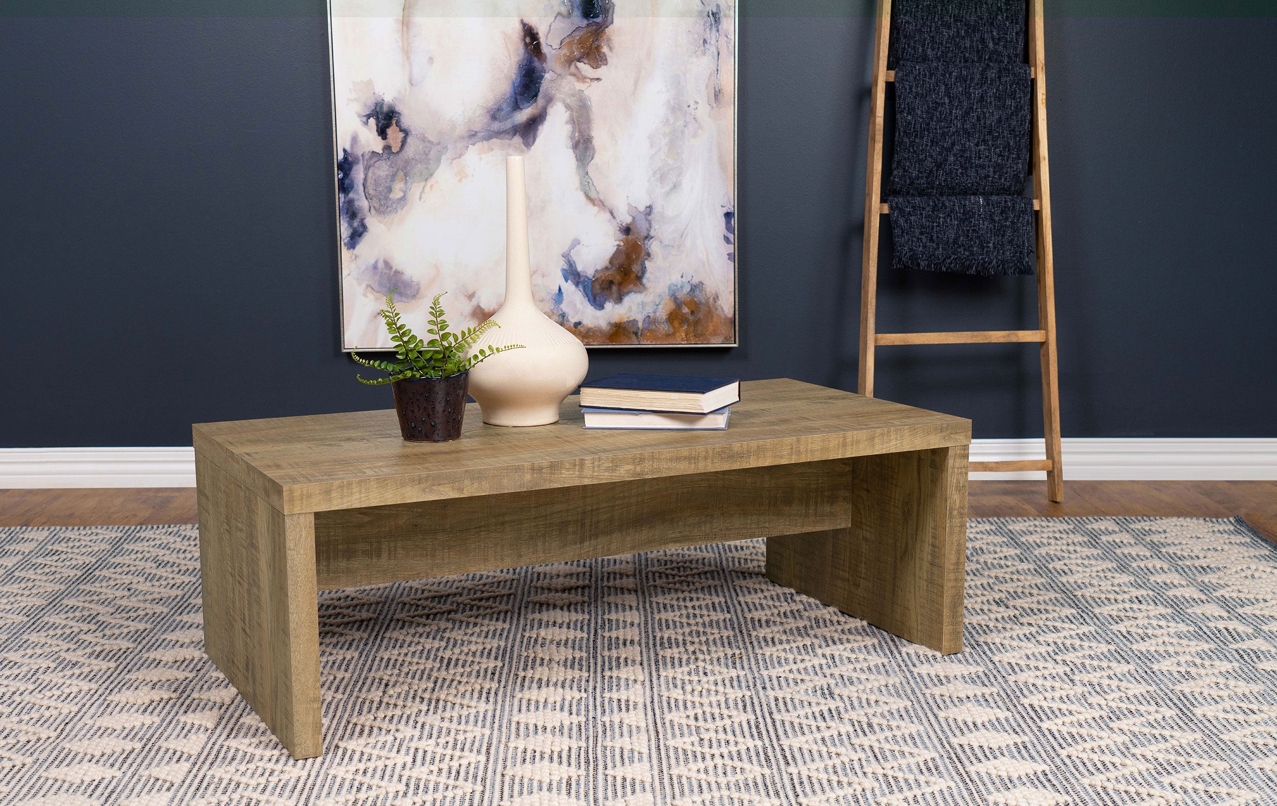 Lynette Rectangular Engineered Wood Coffee Table Mango — view 2