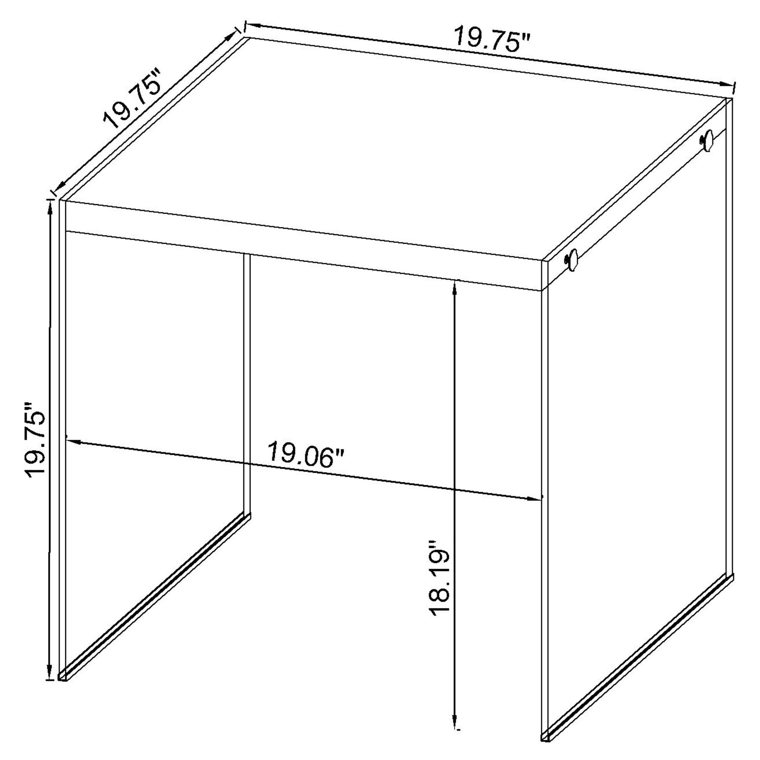 Opal Square Glass Frame Side End Table White High Gloss — view 10