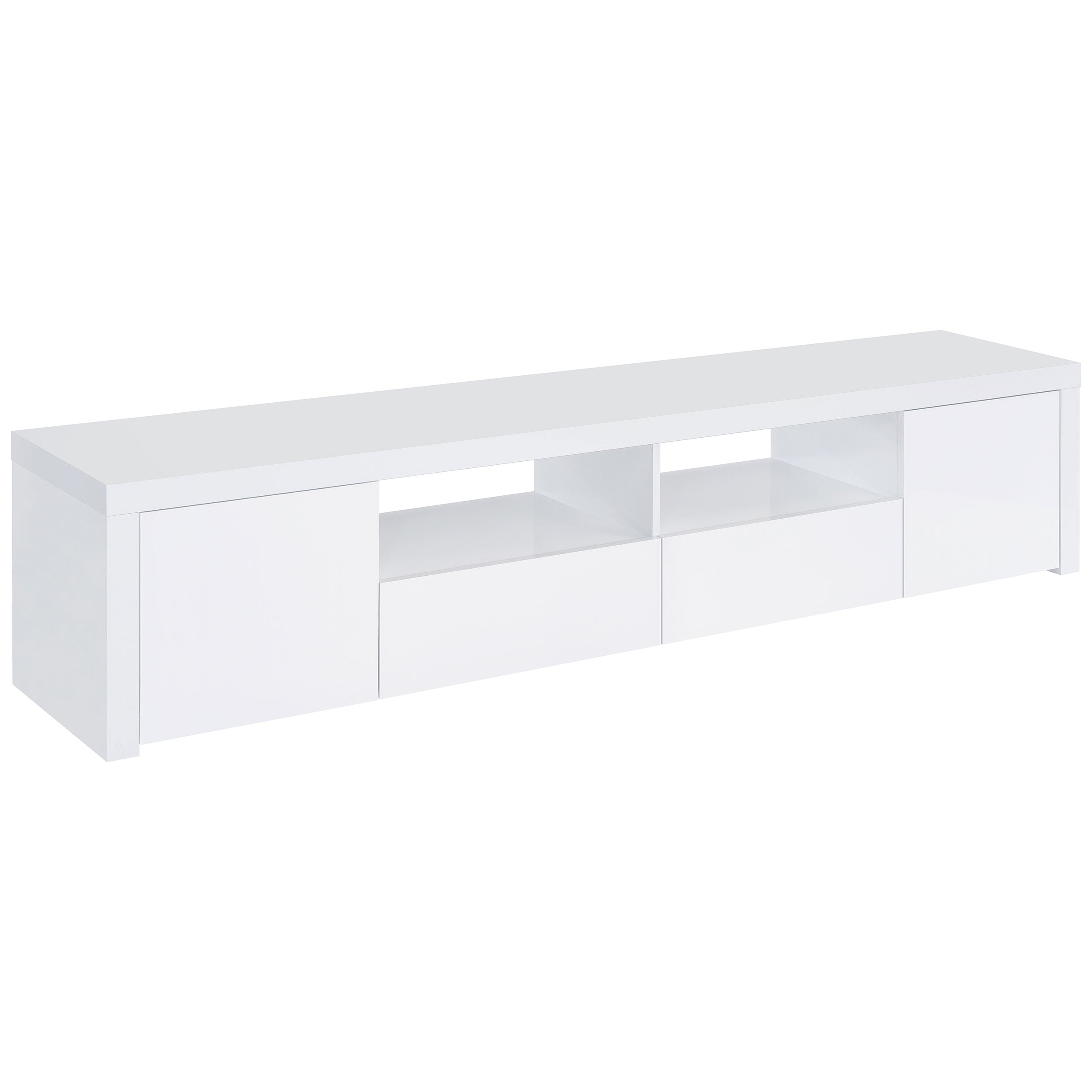 Jude 2-door Engineered Wood 79-inch TV Stand High Gloss White — view 1