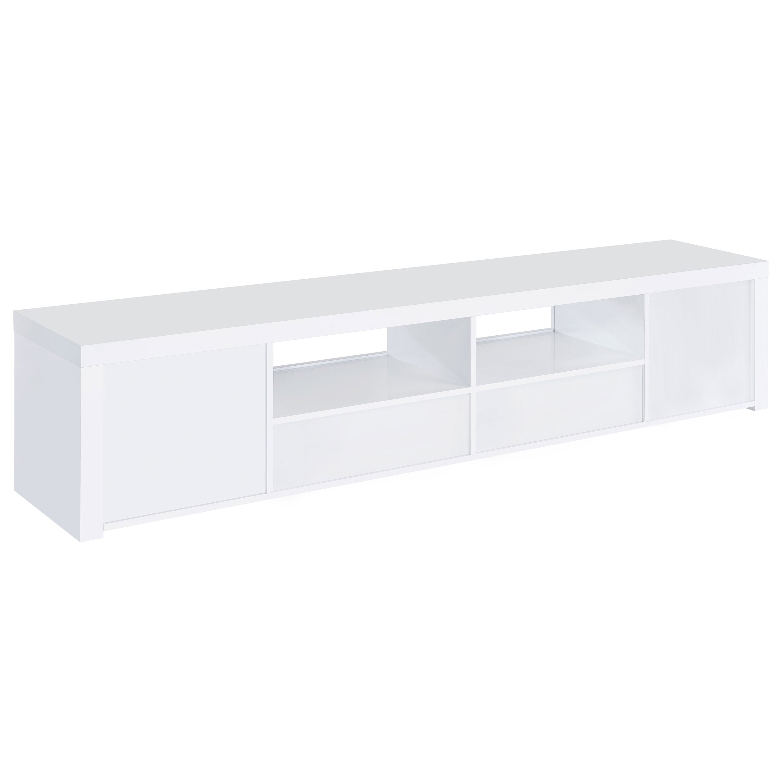 Jude 2-door Engineered Wood 79-inch TV Stand High Gloss White — view 7
