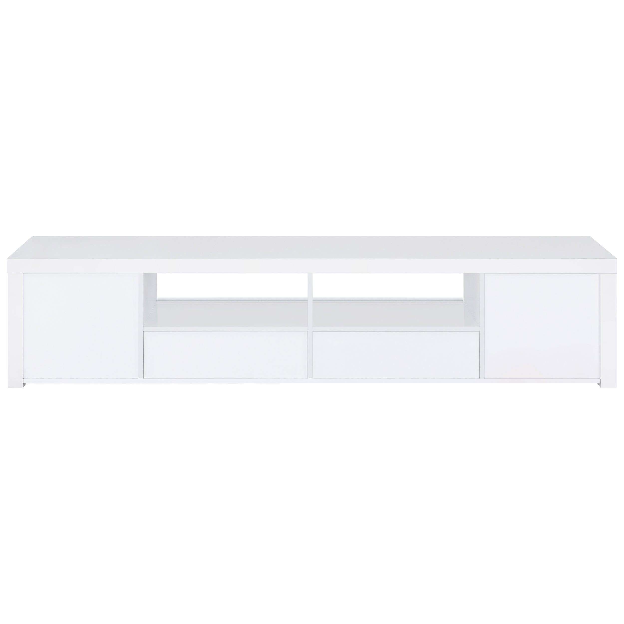 Jude 2-door Engineered Wood 79-inch TV Stand High Gloss White — view 8