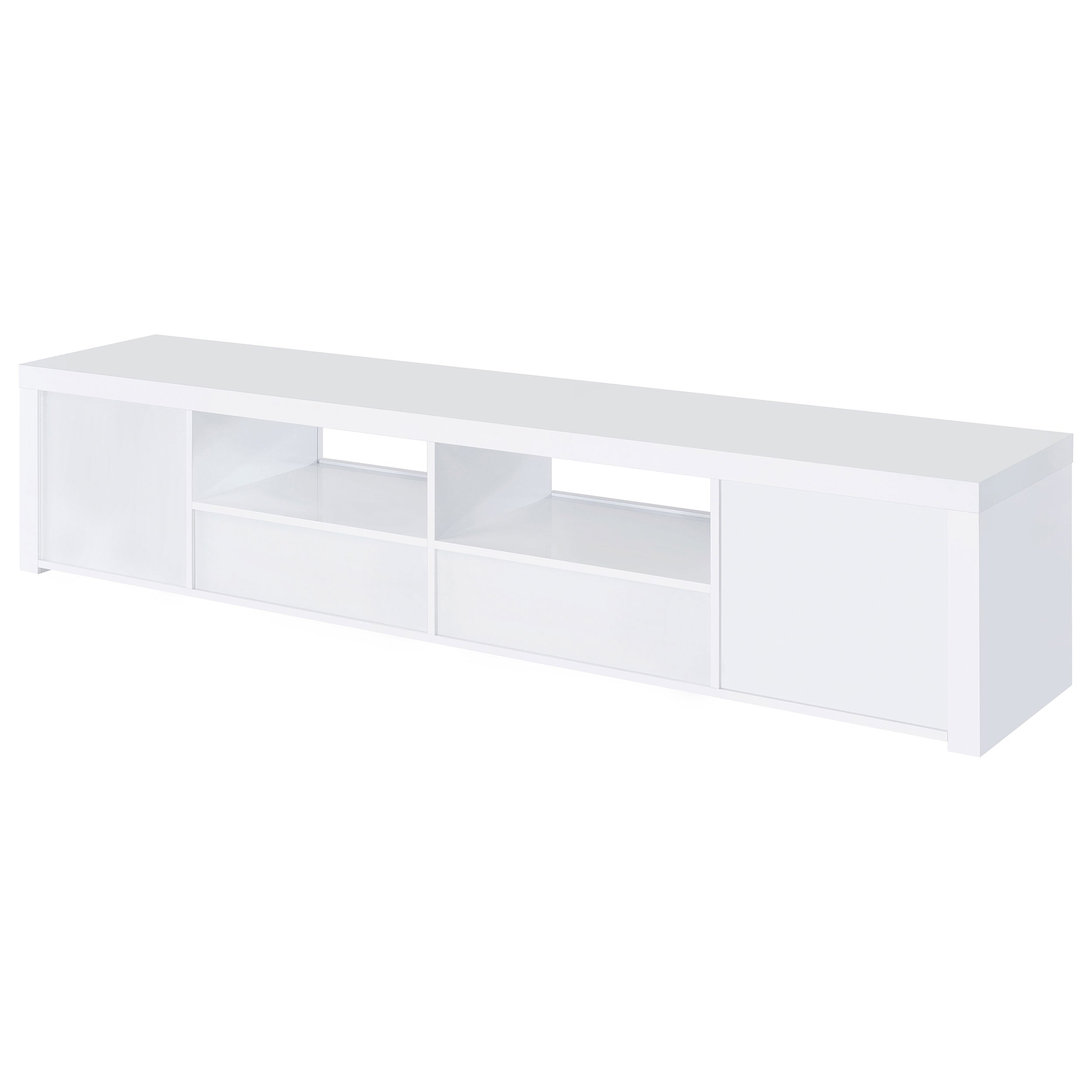 Jude 2-door Engineered Wood 79-inch TV Stand High Gloss White — view 9