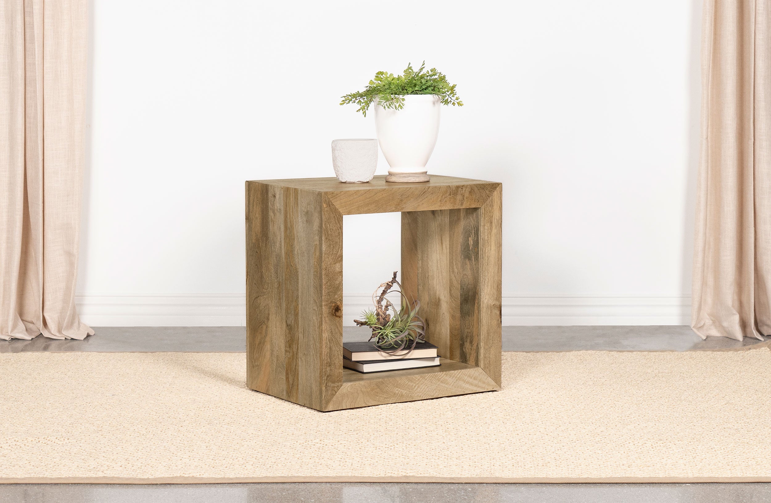 Benton Rectangular Solid Wood End Table Natural — view 2