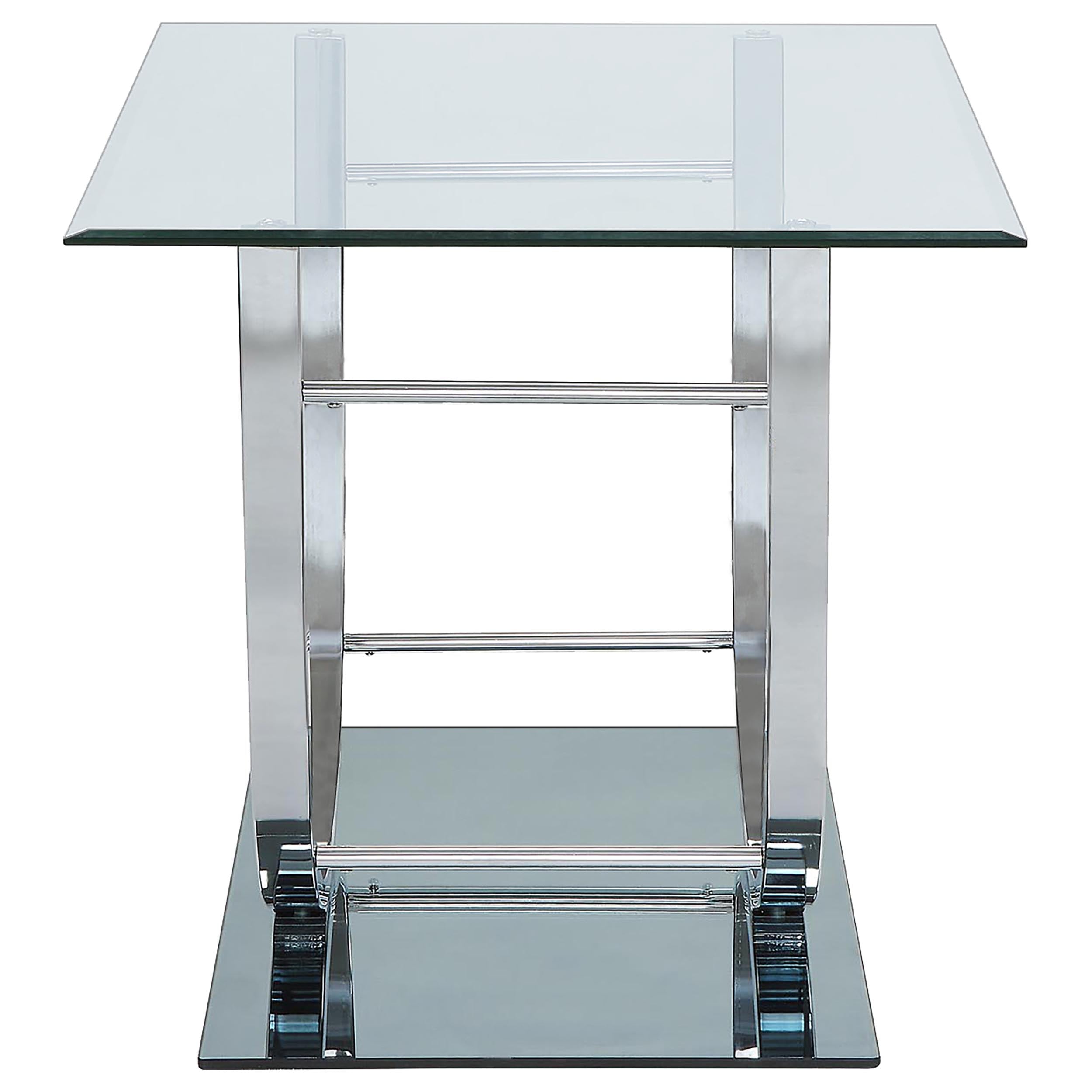 Danville 2-piece Glass Top Coffee and End Table Set Chrome — view 5