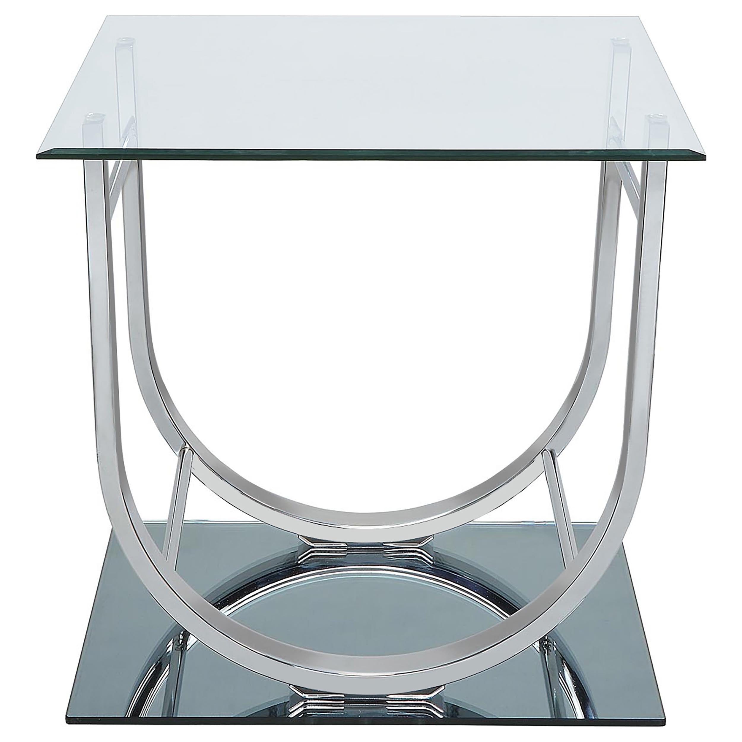 Danville 3-piece Glass Top Coffee and End Table Set Chrome — view 4