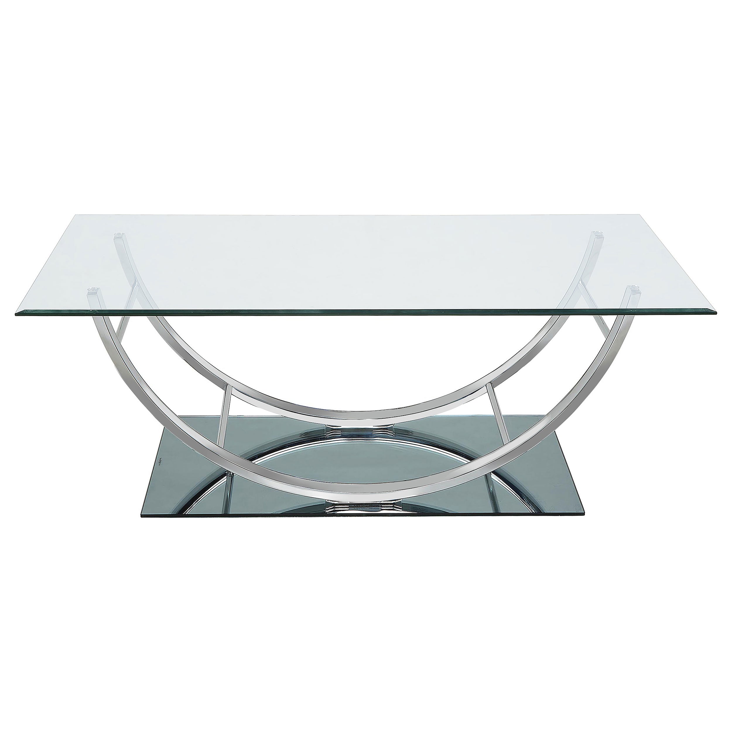 Danville Rectangular U-Shaped Glass Top Coffee Table Chrome — view 3