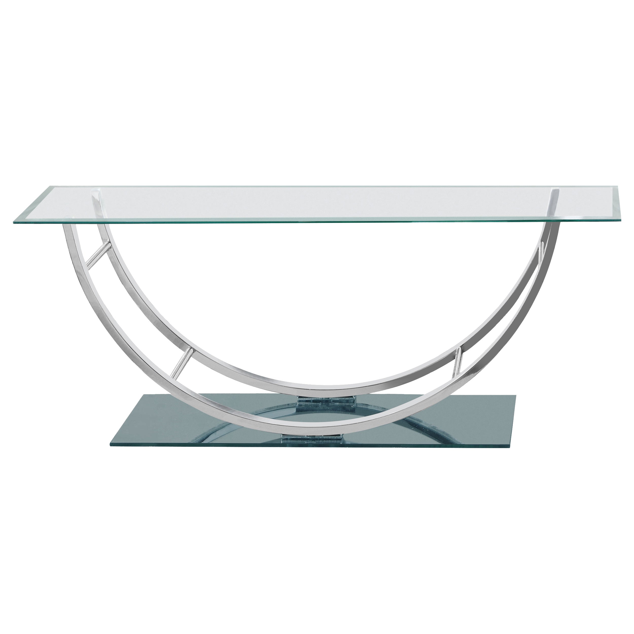 Danville Rectangular U-Shaped Glass Top Coffee Table Chrome — view 4