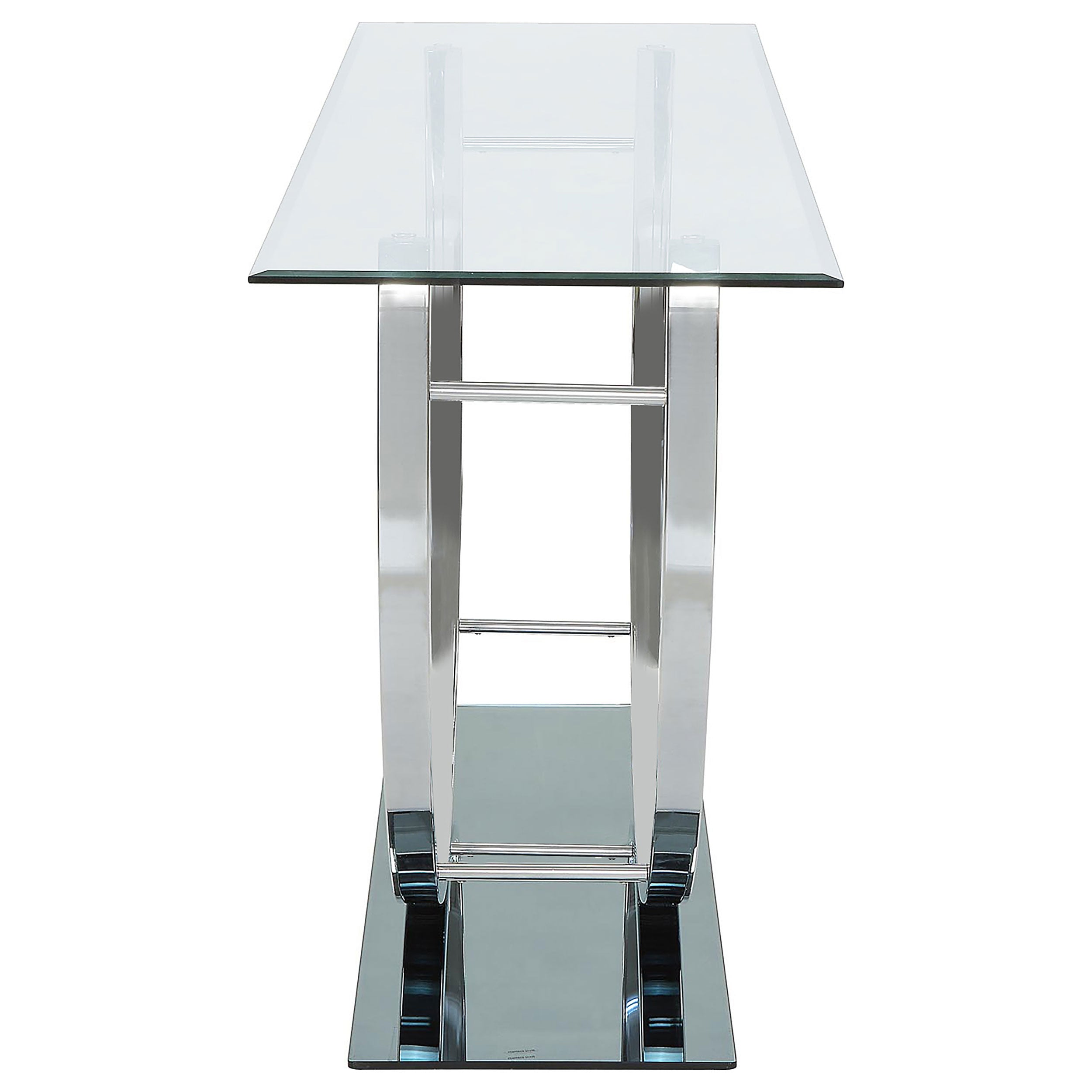Danville U-shaped Glass Top Entryway Console Table Chrome — view 5