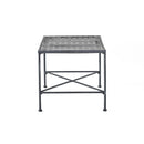 Luna - Outdoor Iron Coffee Table - Black Brush Silver