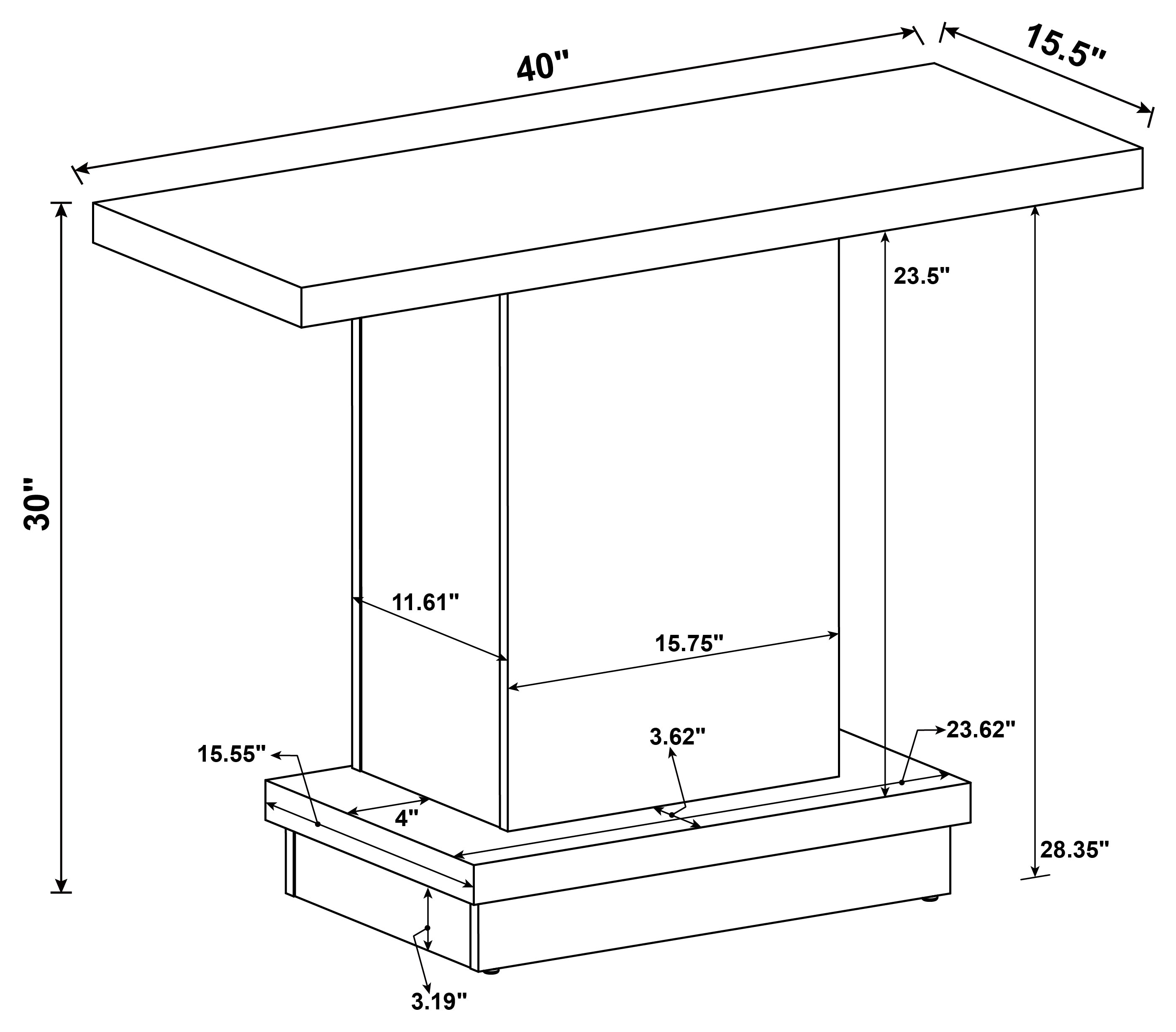 Reston Engineered Wood Pedestal Console Table Cappuccino — view 8