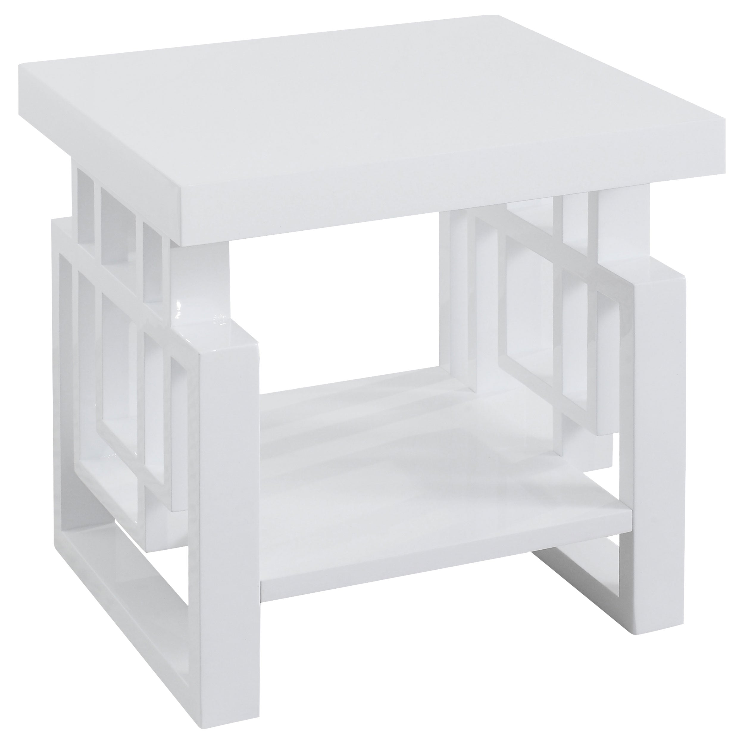 Schmitt Rectangular Side End Table White High Gloss — view 1