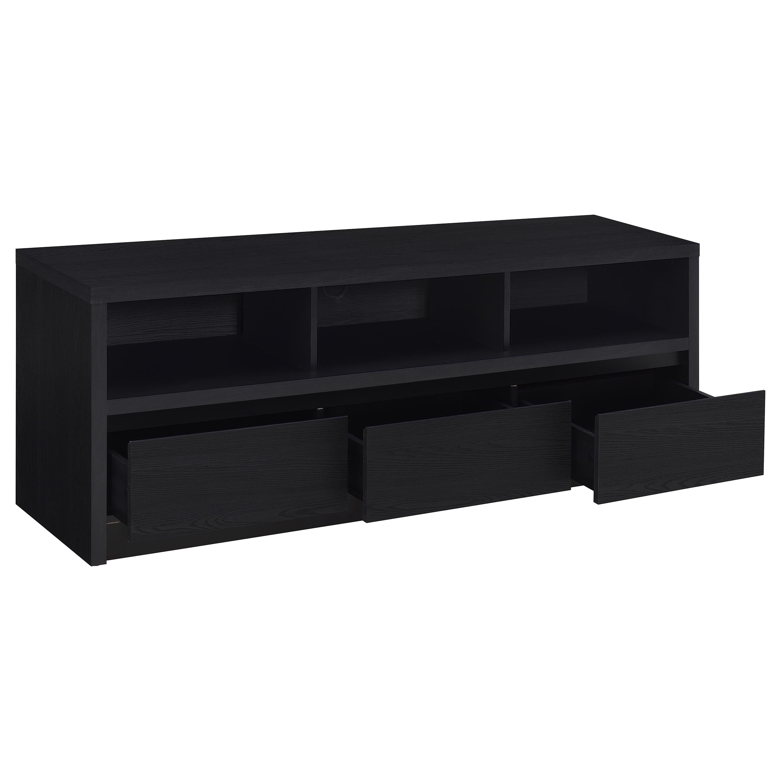 Rutland 59-inch 3-drawer TV Stand Media Console Black — view 3