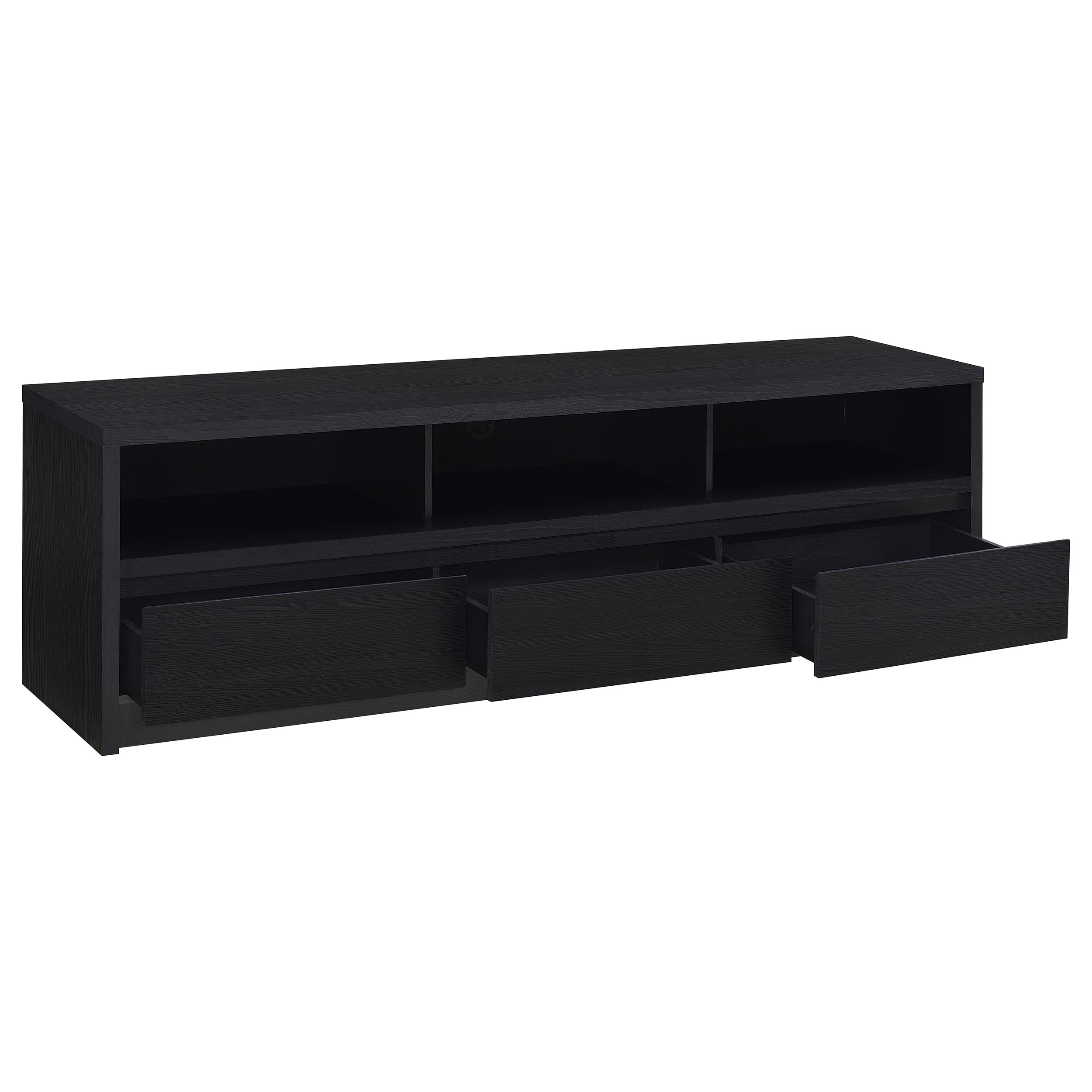 Rutland 78-inch 3-drawer TV Stand Media Console Black — view 3