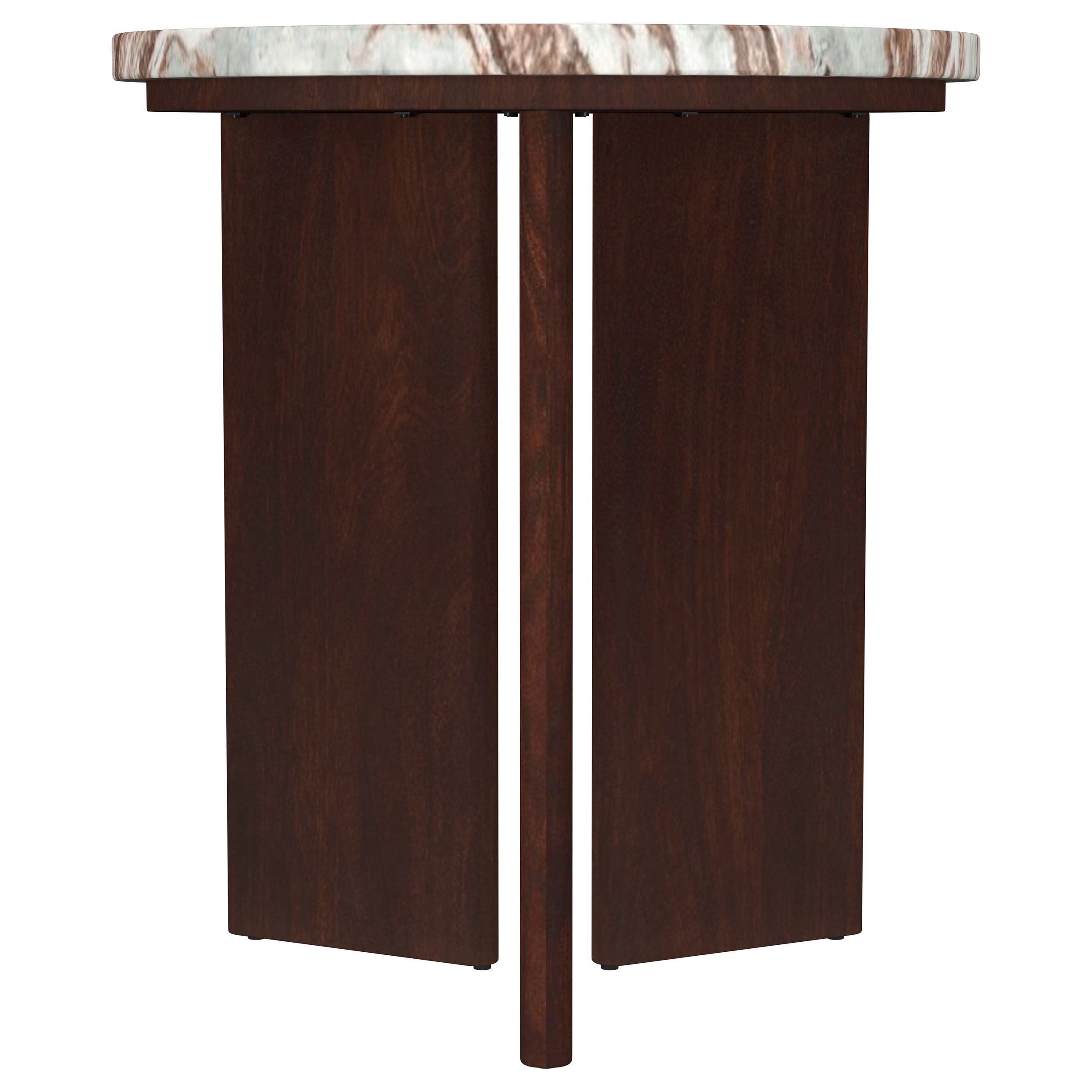 Jenna 3-piece Round Marble Top Coffee Table Set Brown — view 4