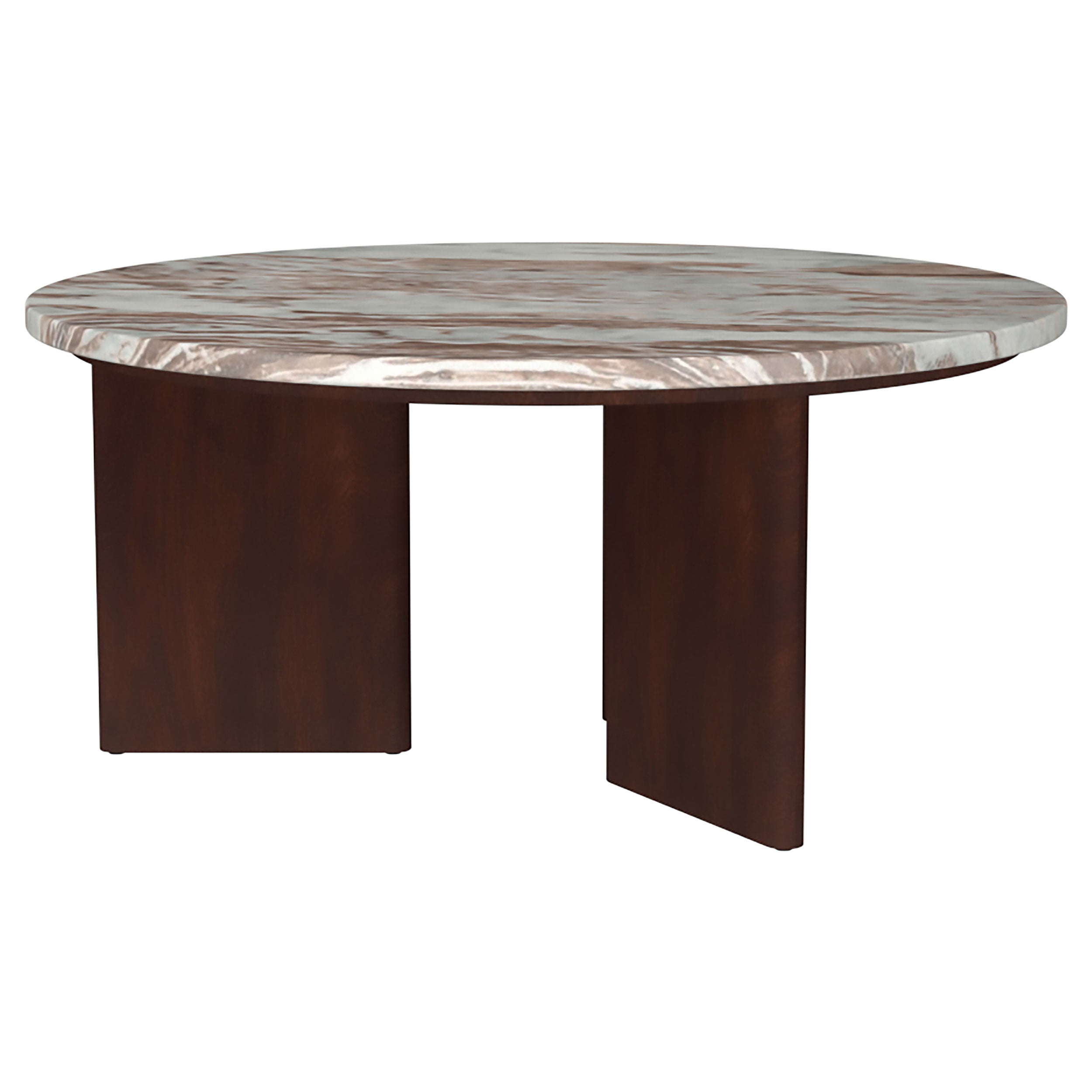 Jenna 3-piece Round Marble Top Coffee Table Set Brown — view 6